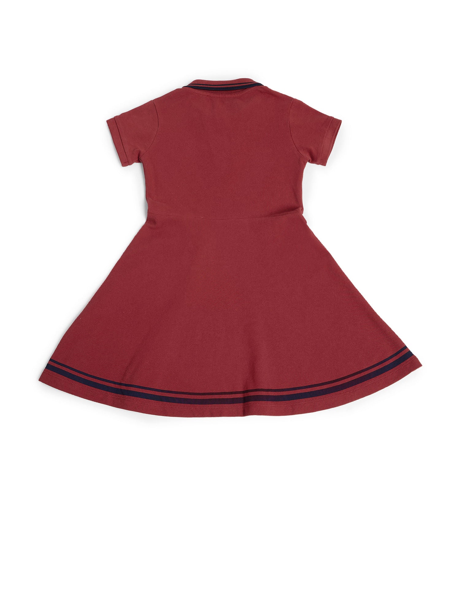 Girls Tipped Collar Polo Dress Rust - U.S. Polo Assn. India | Large