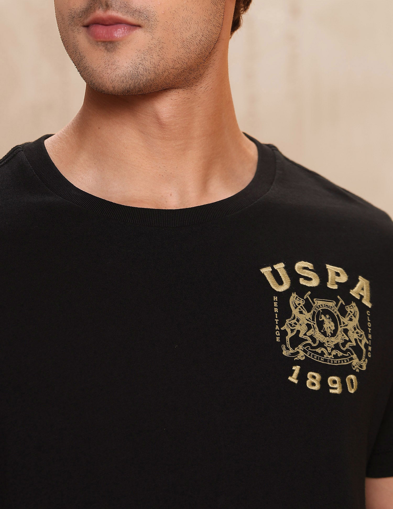 Pure Cotton Brand Printed T-Shirt Black - U.S. POLO ASSN. | Large