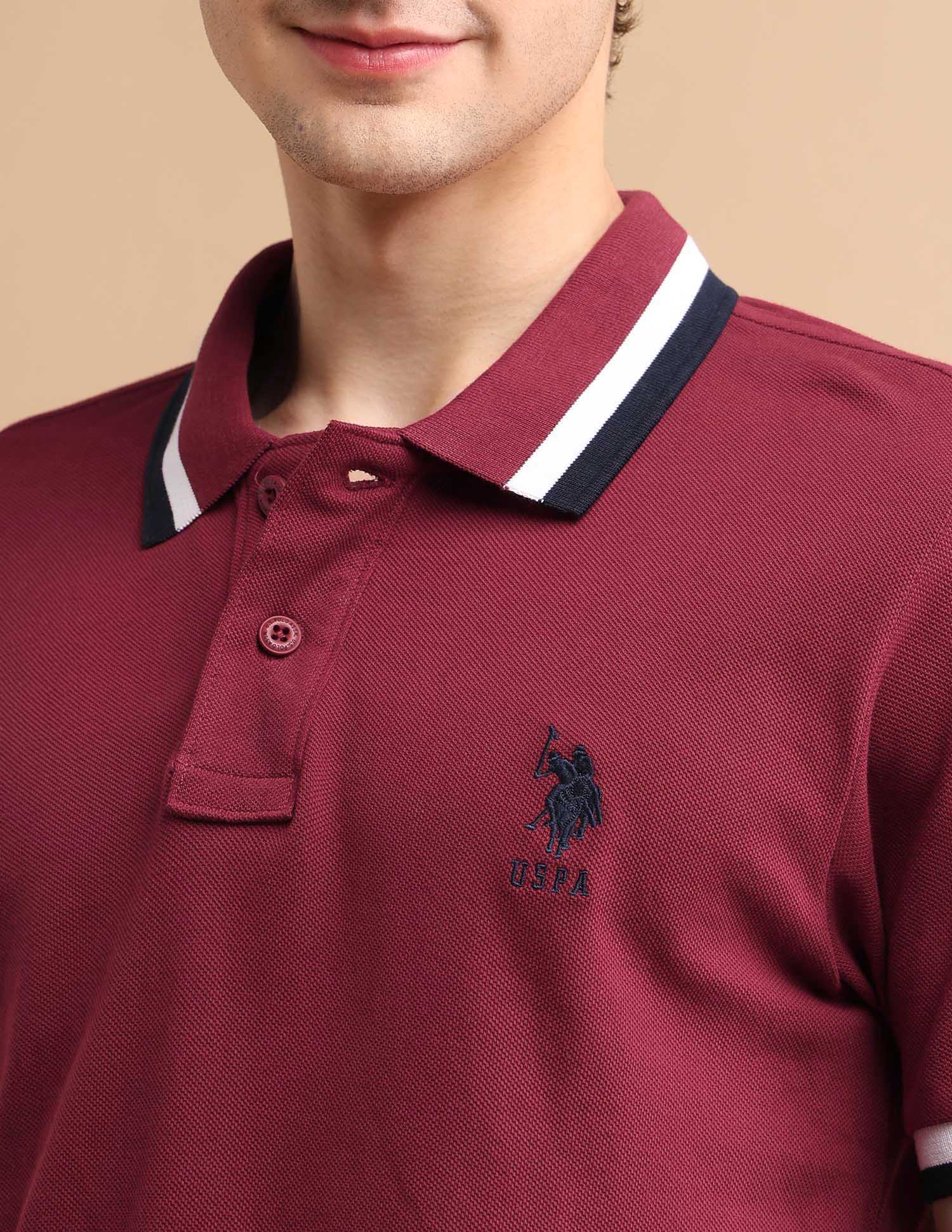 Heritage Tipped Polo Shirt Maroon - U.S. POLO ASSN. | Large
