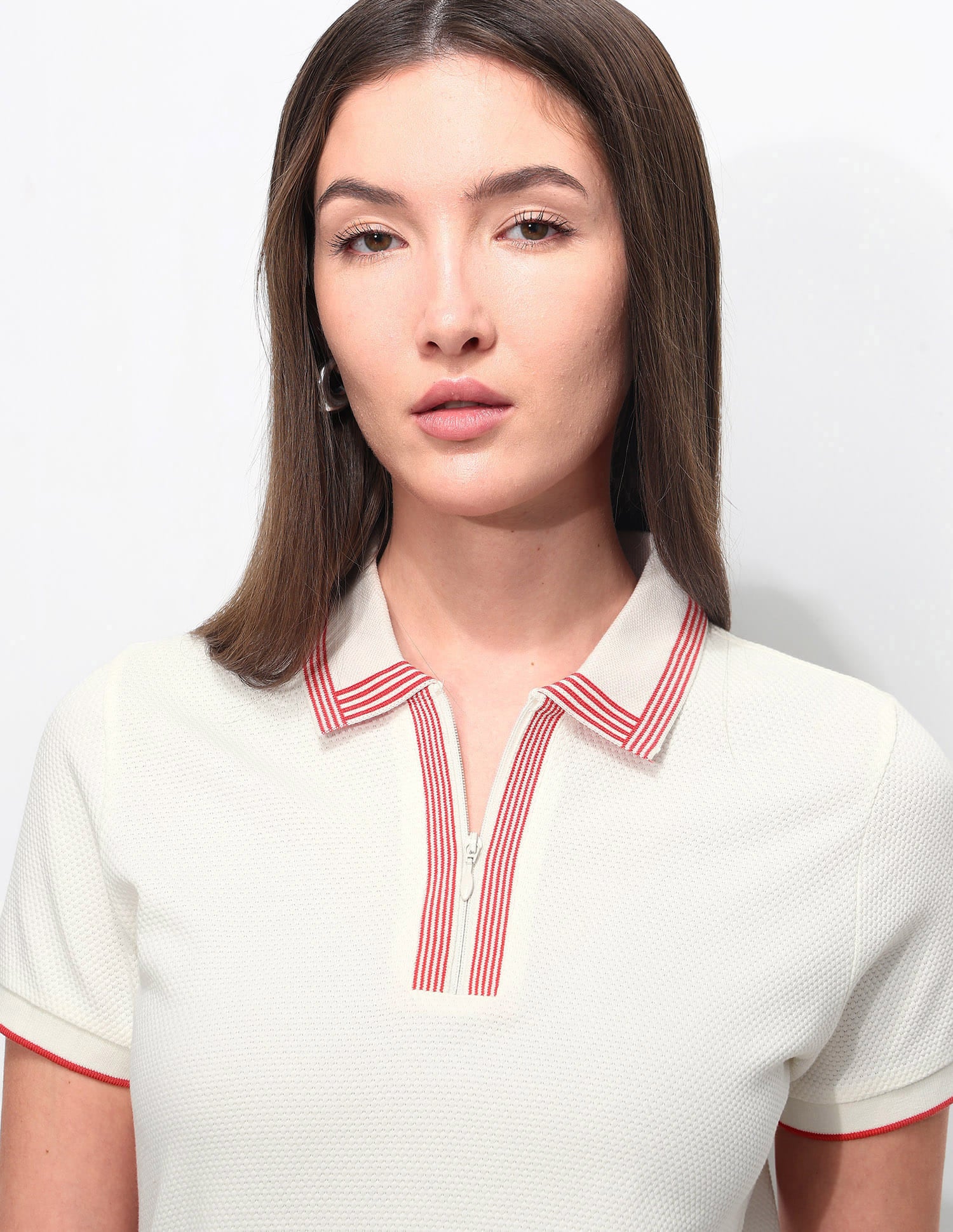 Relaxed Fit Solid Polo Shirt Off White - U.S. Polo Assn. India | Large