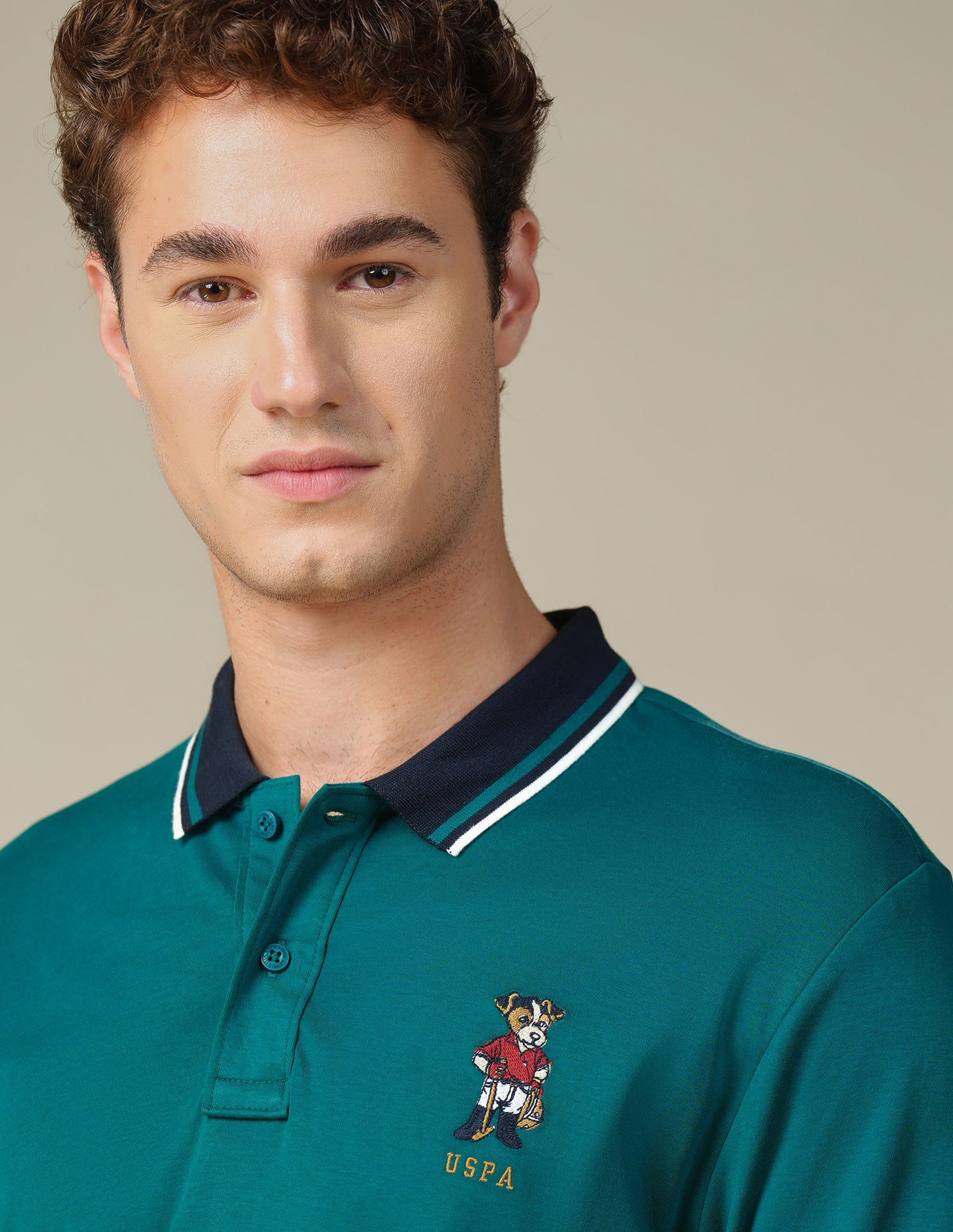 Solid Regular Fit Polo Shirt Teal - U.S. Polo Assn. India | Large