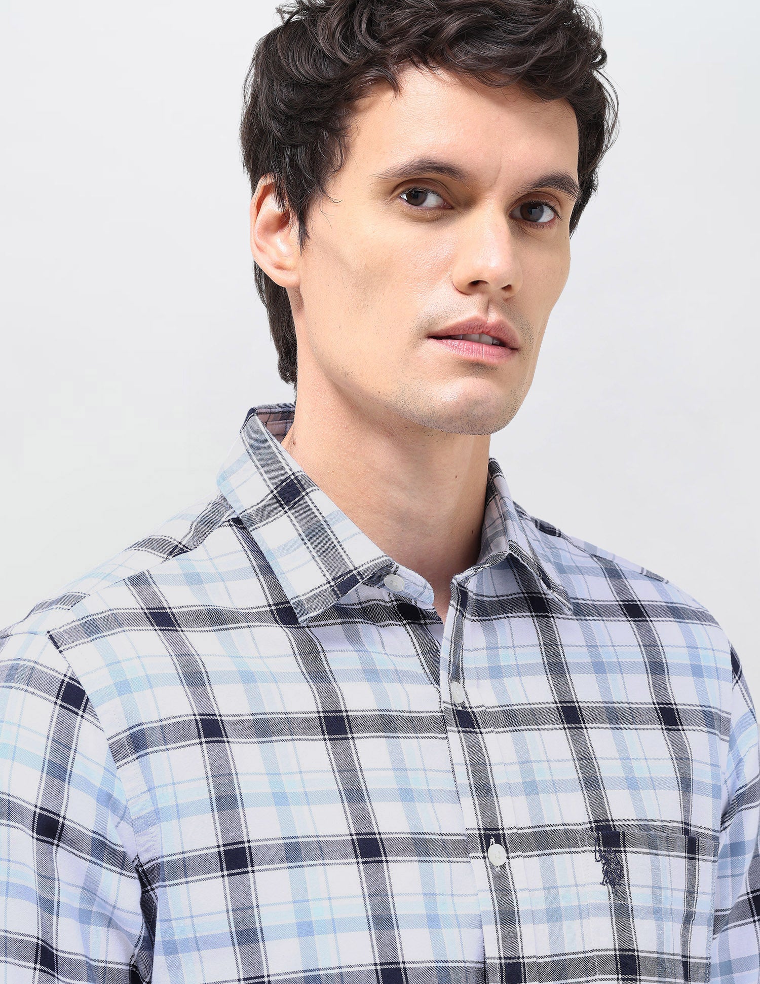 Oxford Tailored Fit Shirt Navy - U.S. Polo Assn. India | Large