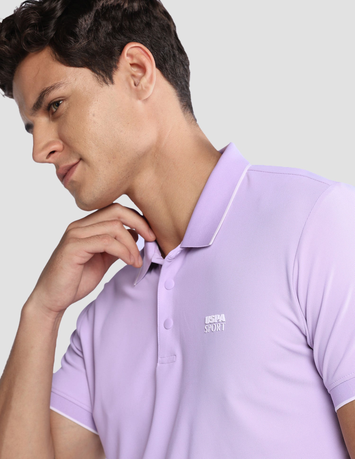 Solid Regular Fit Active Polo Shirt Purple - U.S. Polo Assn. India | Large