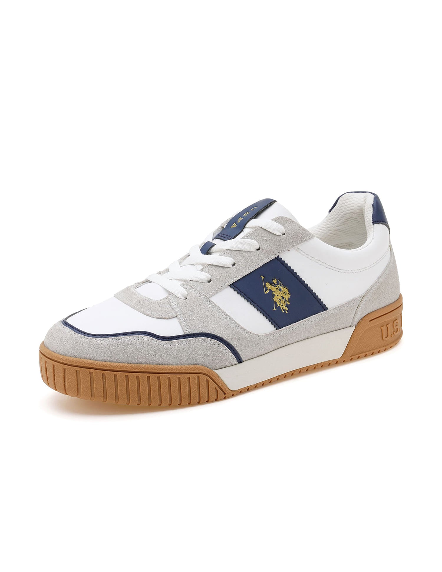 Rever 2.0 Colourblocked Suede Sneakers Grey - U.S. Polo Assn. India | Large