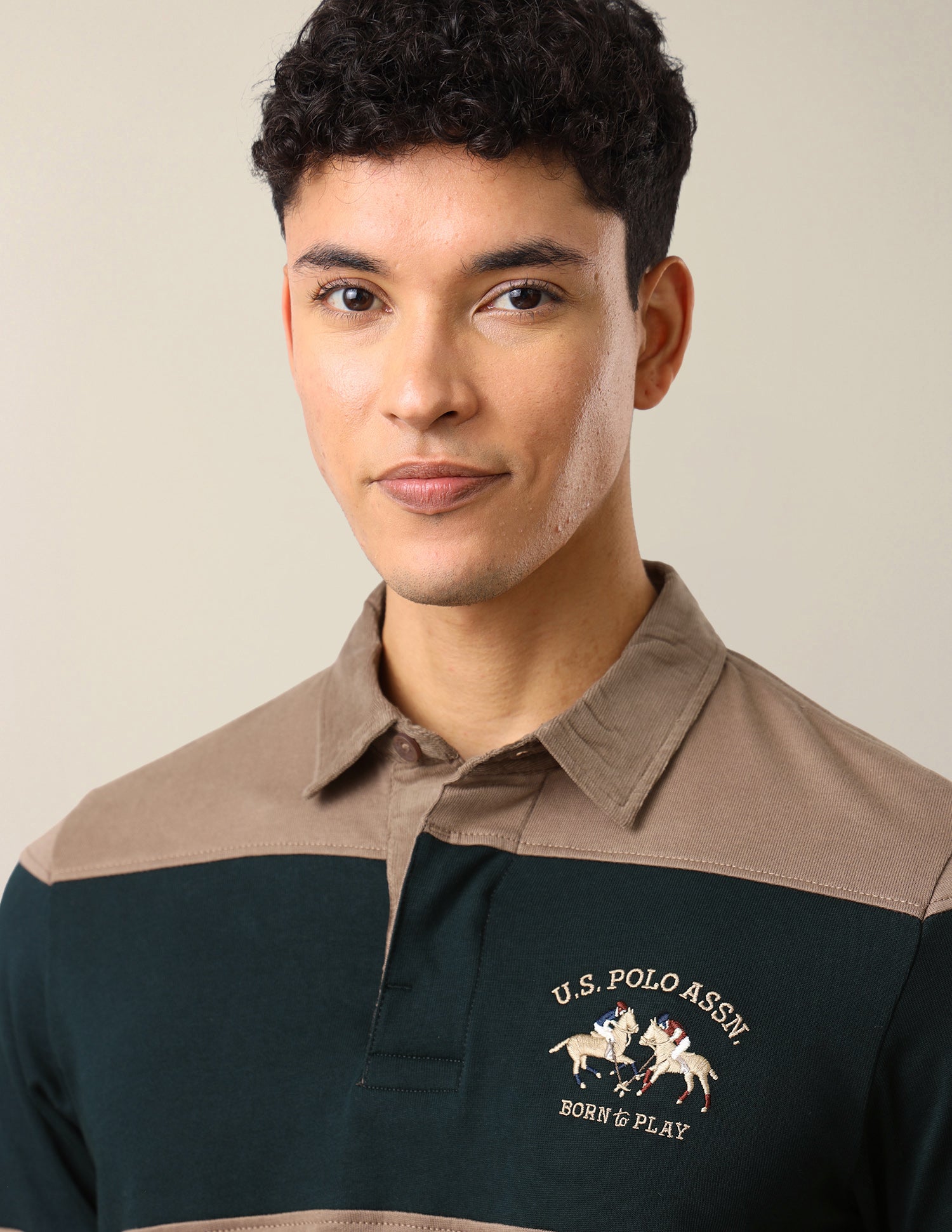 Horizontal Striped Slim Fit Polo Shirt Green - U.S. Polo Assn. India | Large