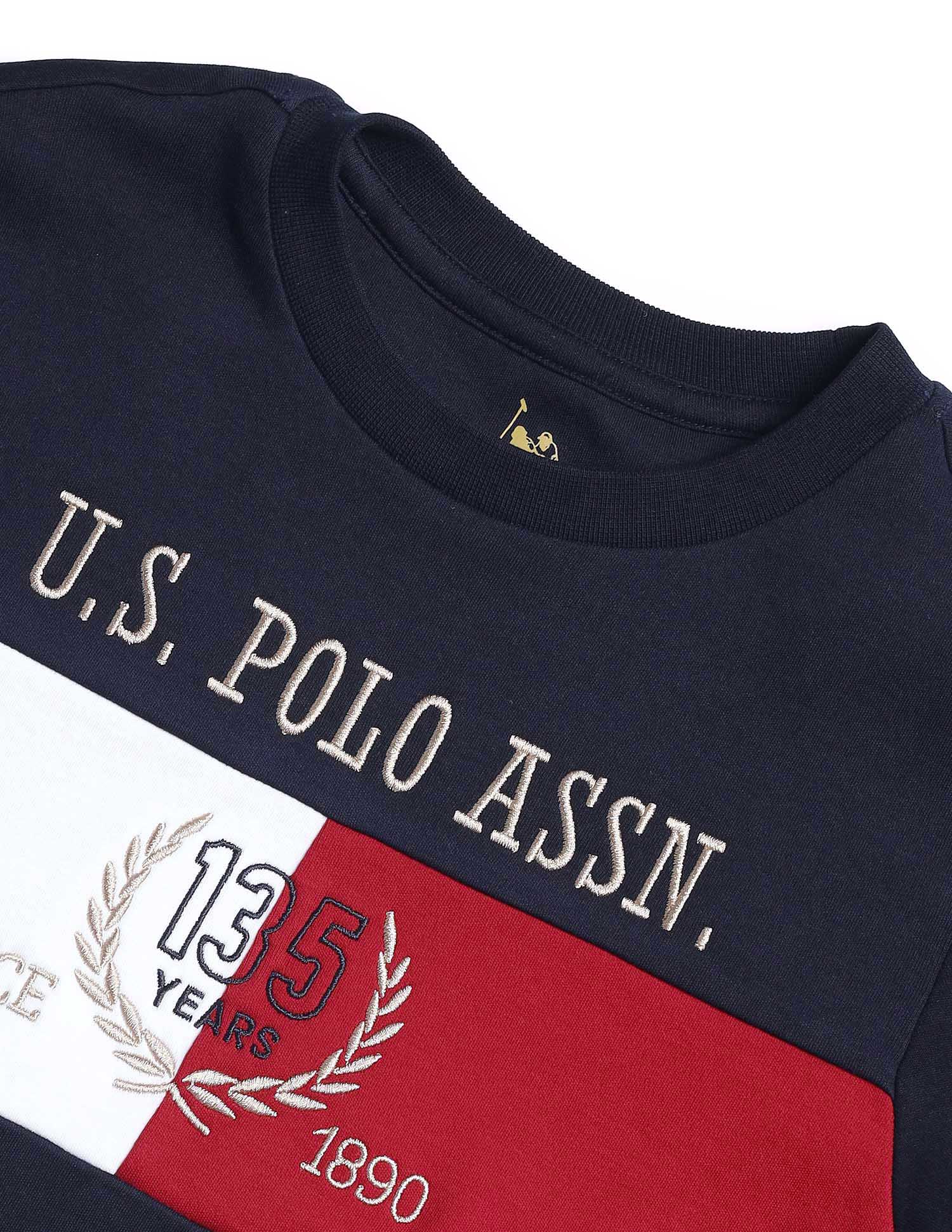 Boys Colourblocked Regular Fit T-Shirt Navy - U.S. Polo Assn. India | Large