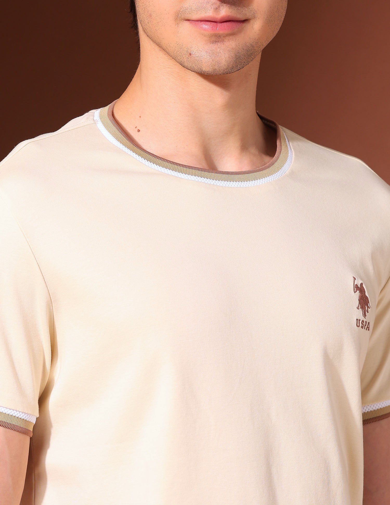 Slim Fit Working Holiday T-Shirt Beige - U.S. POLO ASSN. | Large