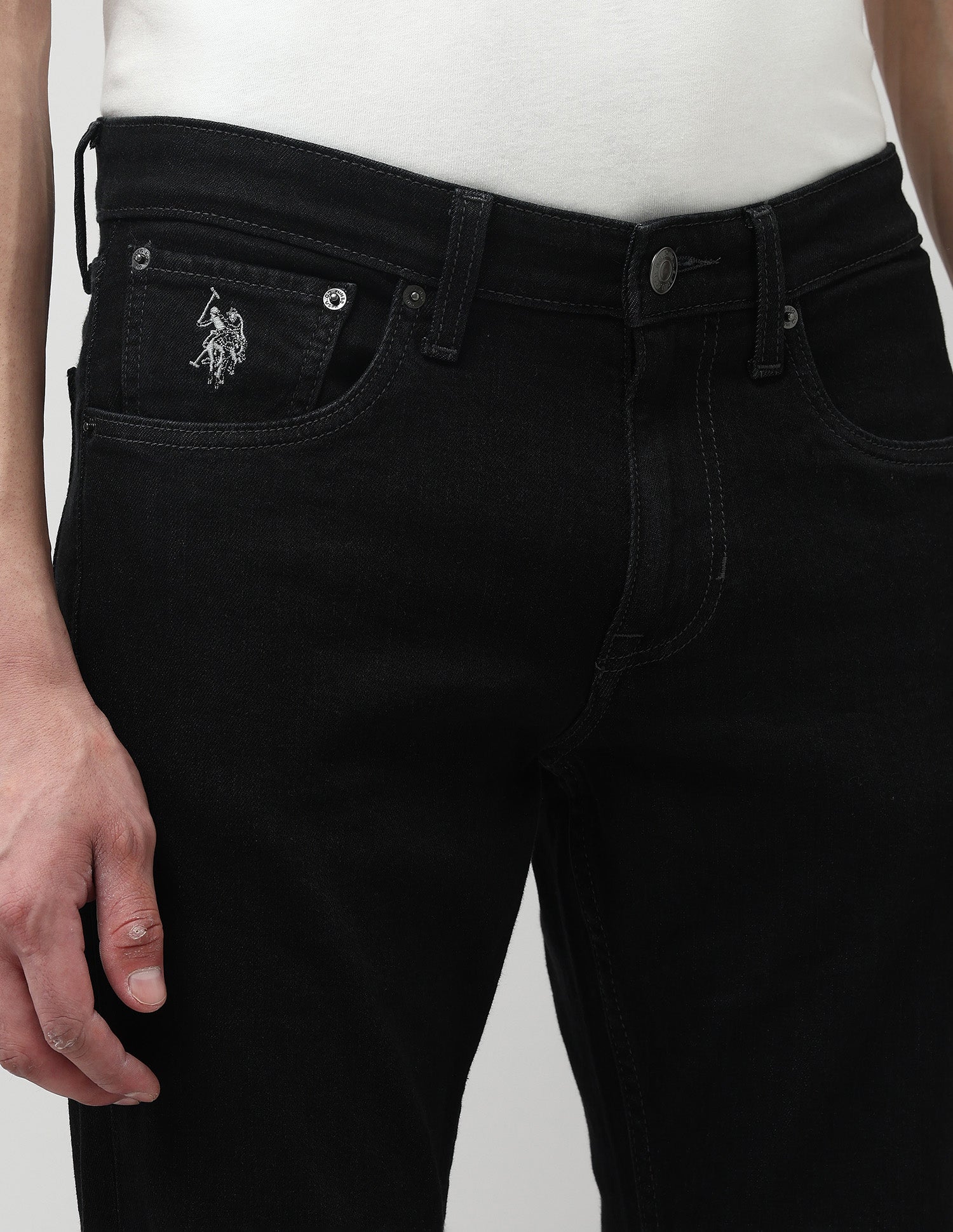 Brandon Slim Tapered Fit Grey Jeans Black - U.S. POLO ASSN. | Large