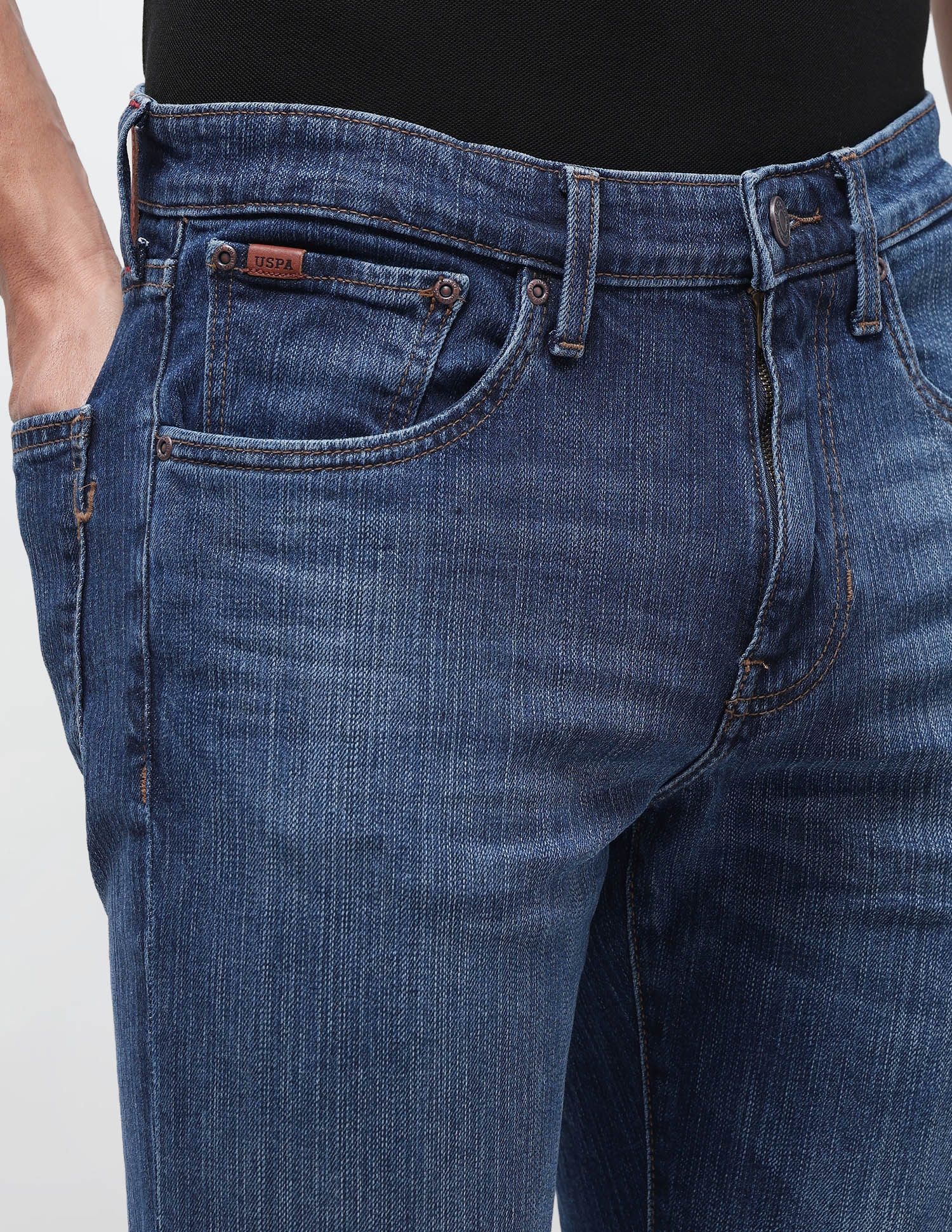 Harold Slim Straight Fit Blue Jeans Dark Blue - U.S. Polo Assn. India | Large