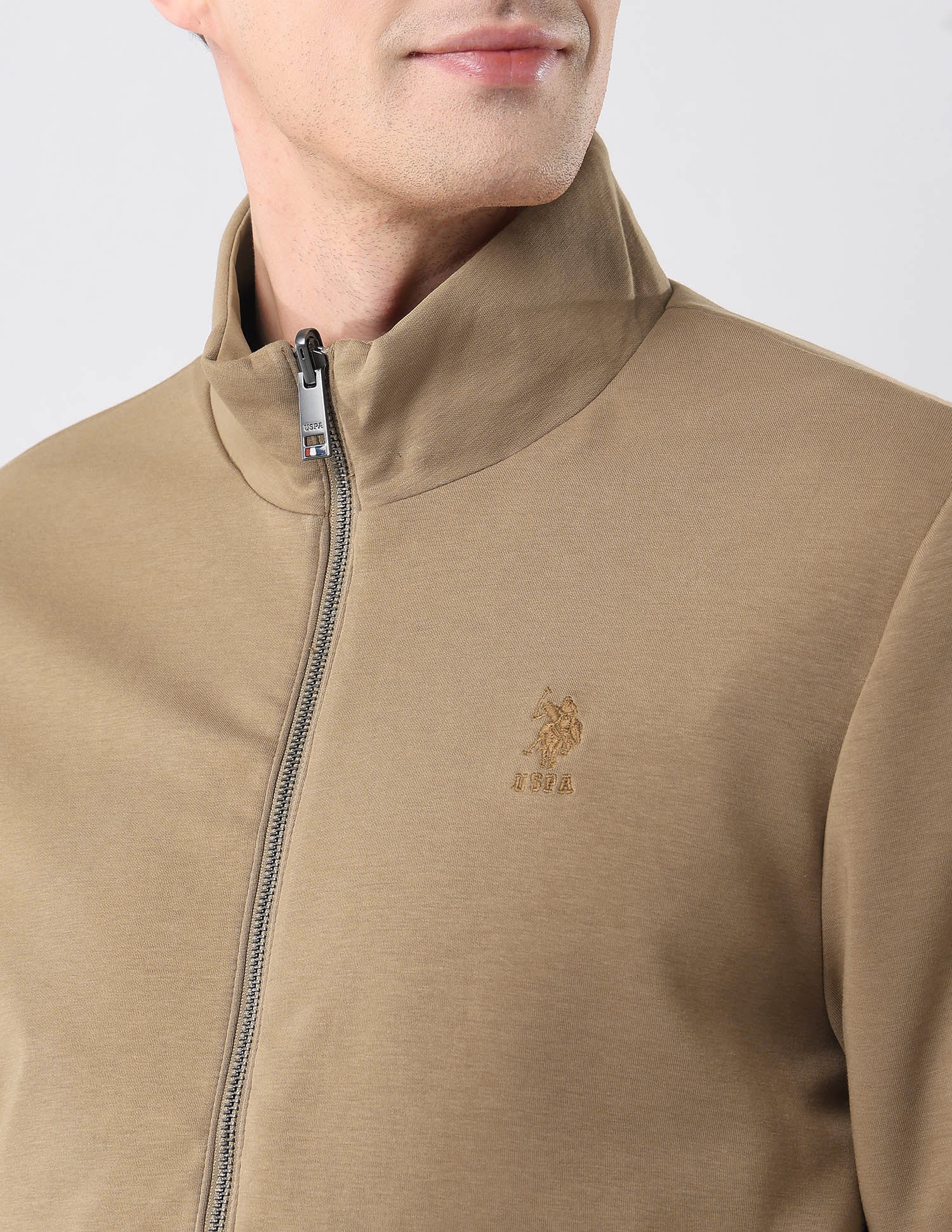 Reversible Heathered Regular Fit Jacket Brown - U.S. Polo Assn. India | Large