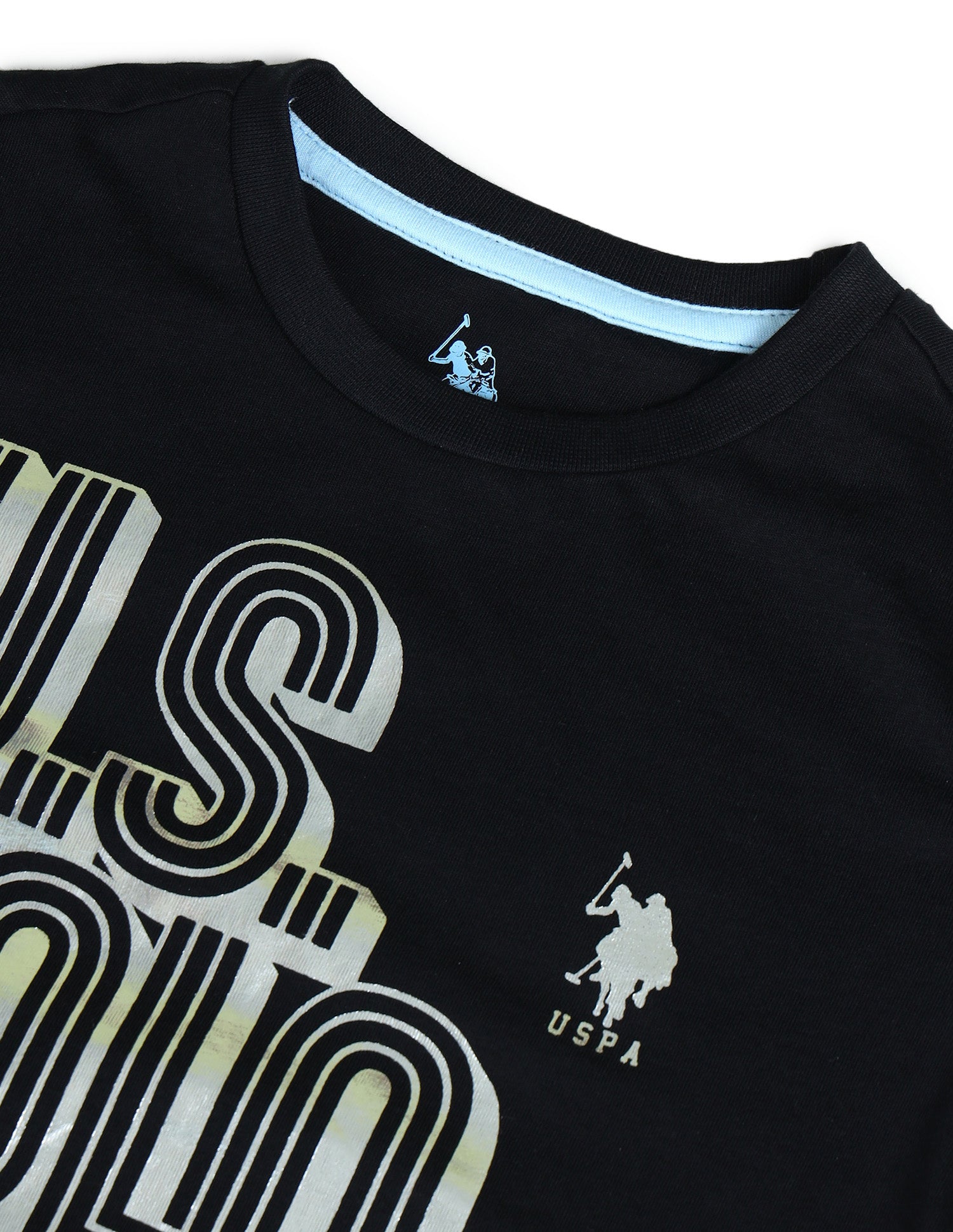Boys Brand Printed Regular Fit T-Shirt Black - U.S. POLO ASSN. | Large