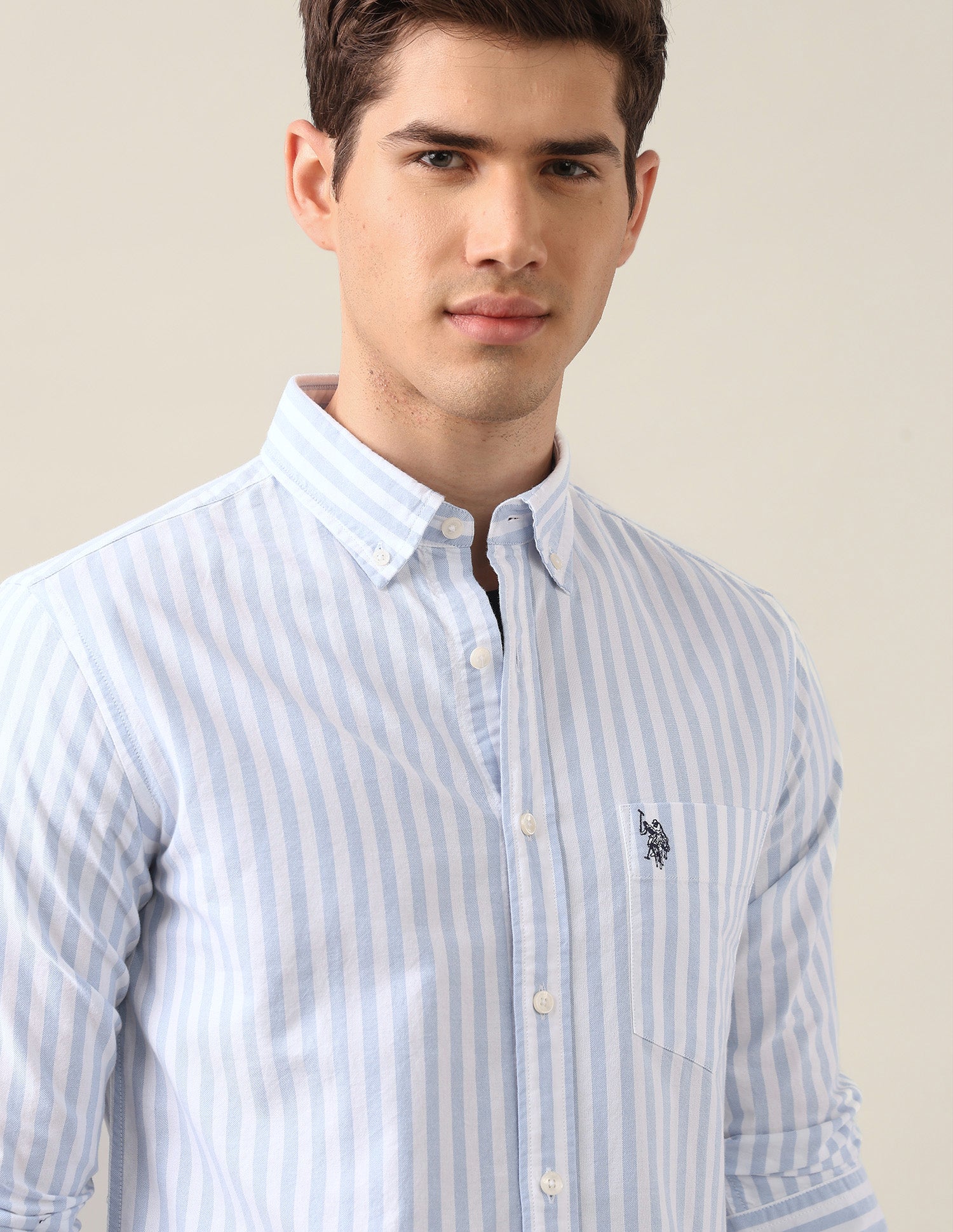Vertical Striped Oxford Shirt Blue - U.S. Polo Assn. India | Large