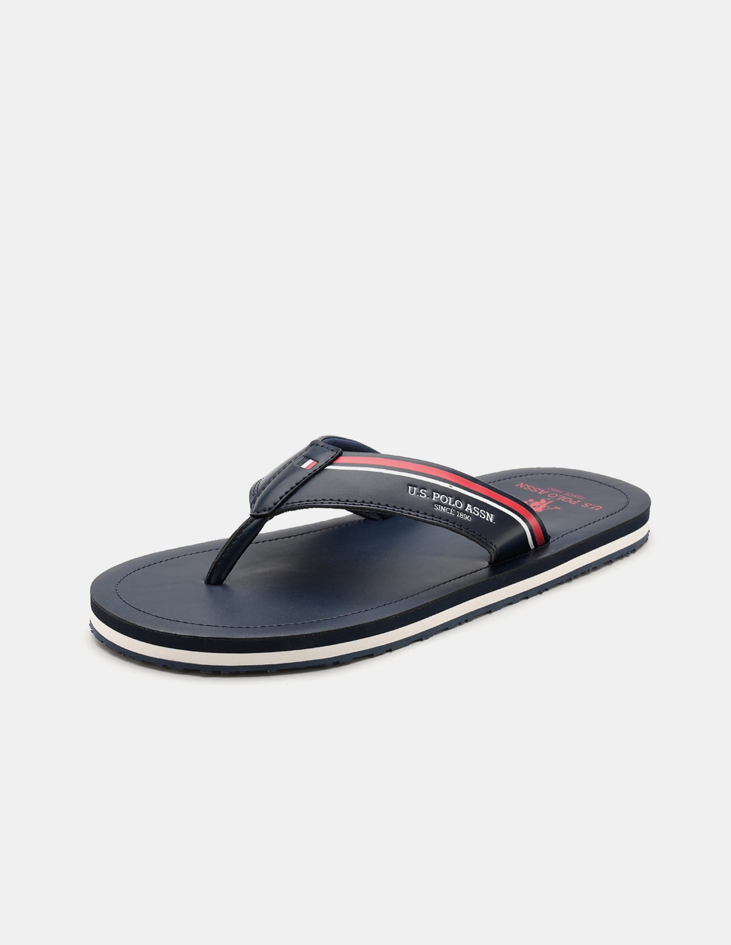 Men Nesta Striped Flip Flops Navy - U.S. Polo Assn. India | Large