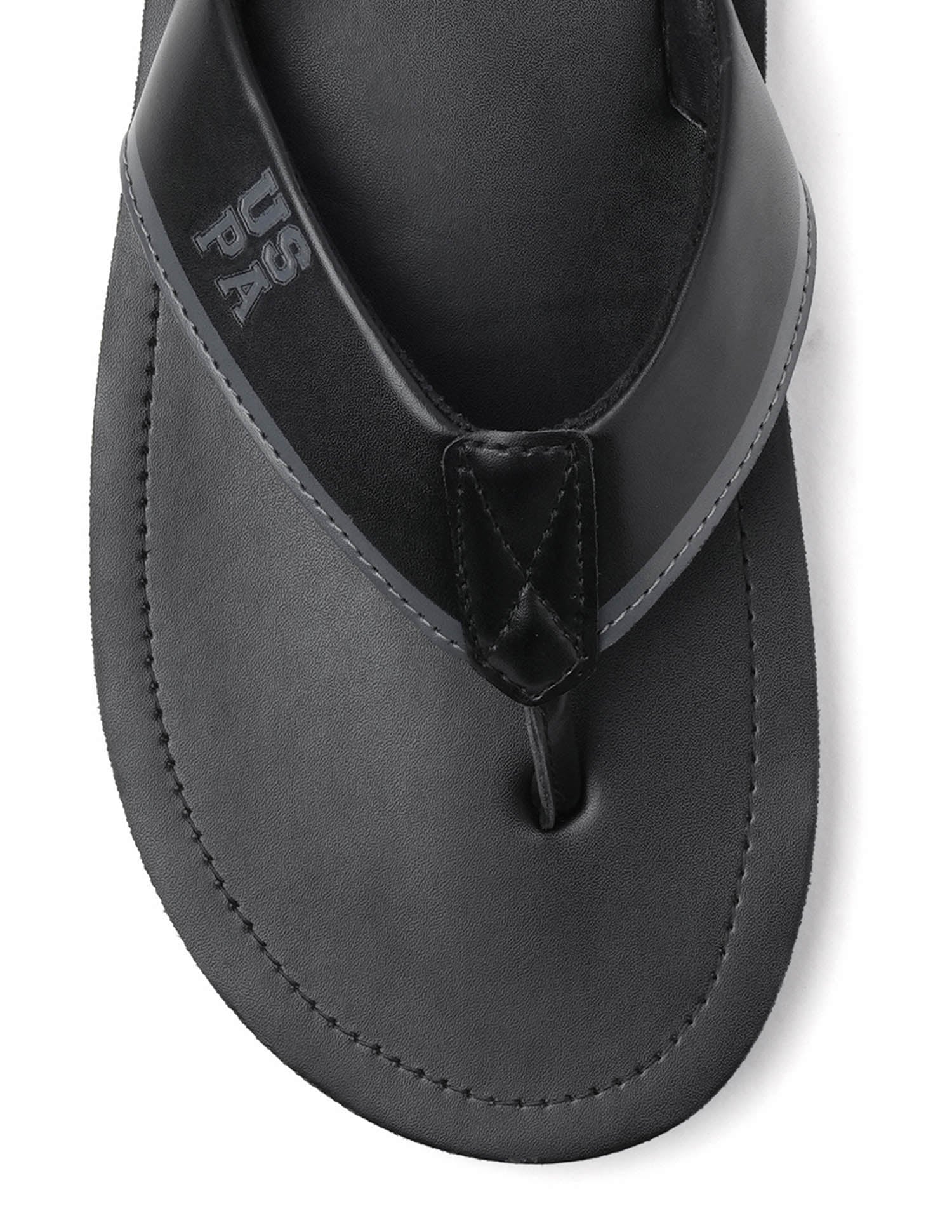 Men Musa Solid Flip Flops Black - U.S. Polo Assn. India | Large