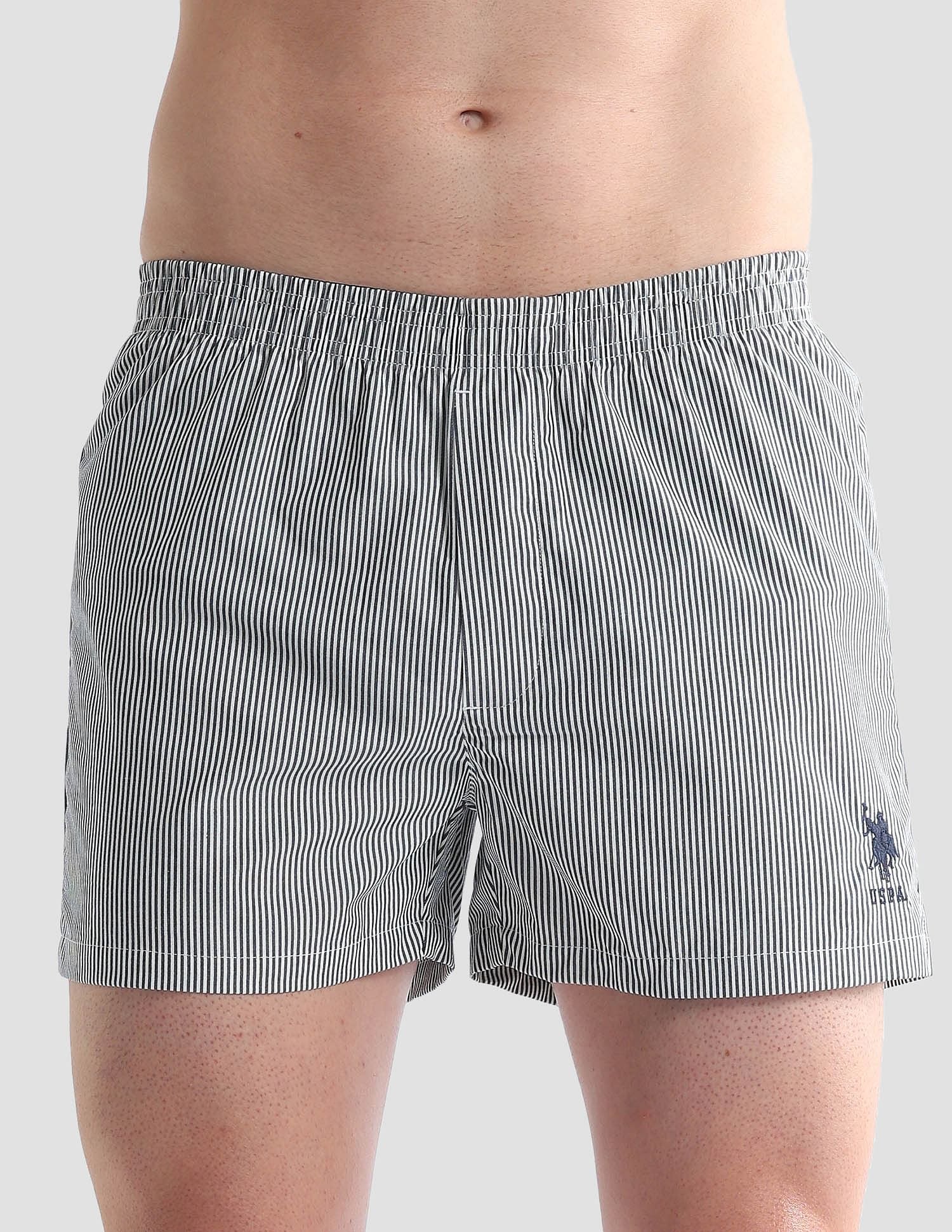 Pure Cotton EX004  Boxer Shorts - Pack of 1 Navy and White - U.S. POLO ASSN. | Large