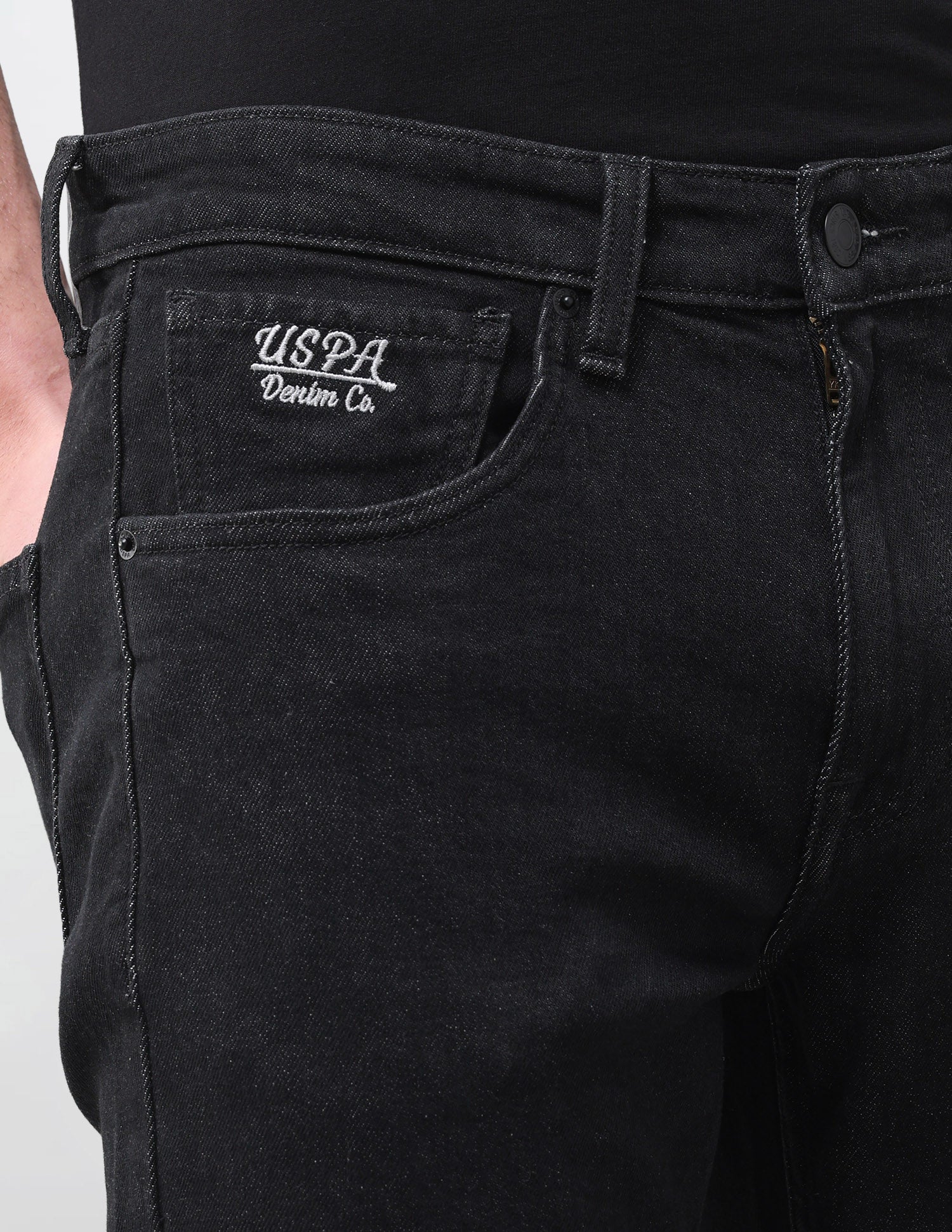 Harold Slim Straight Fit Black Jeans Black - U.S. Polo Assn. India | Large