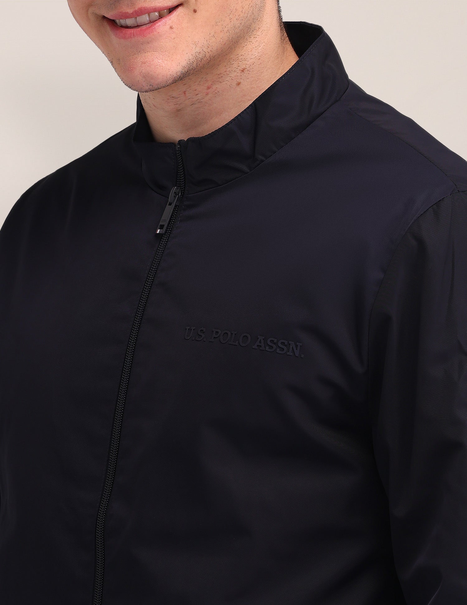 Solid Casual Jacket Navy - U.S. Polo Assn. India | Large
