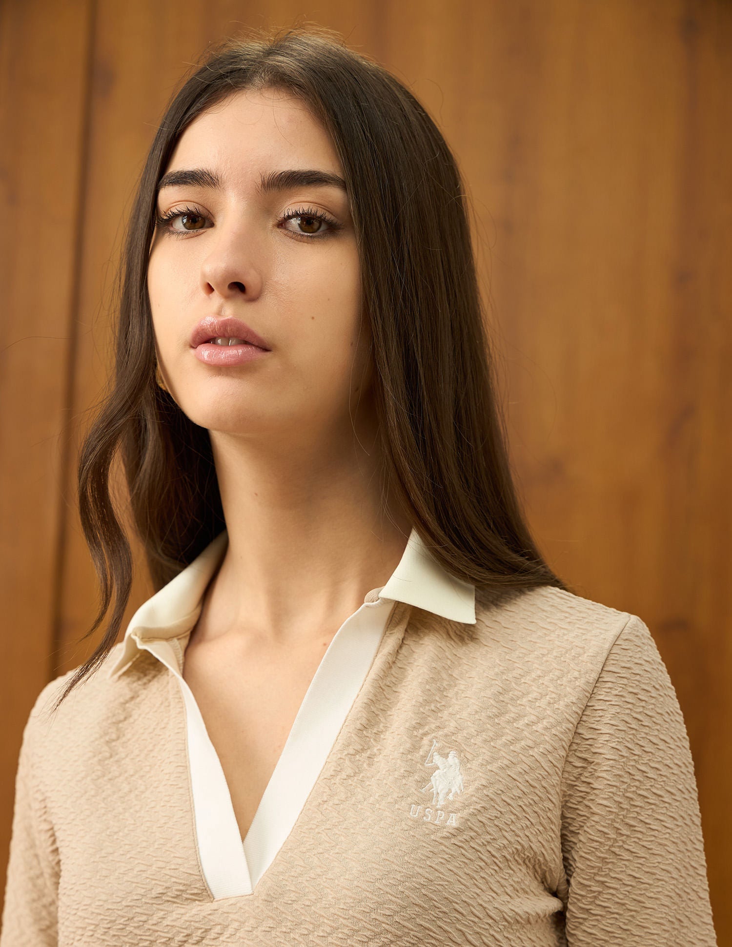 Textured Regular Fit Top Off White - U.S. POLO ASSN. | Large