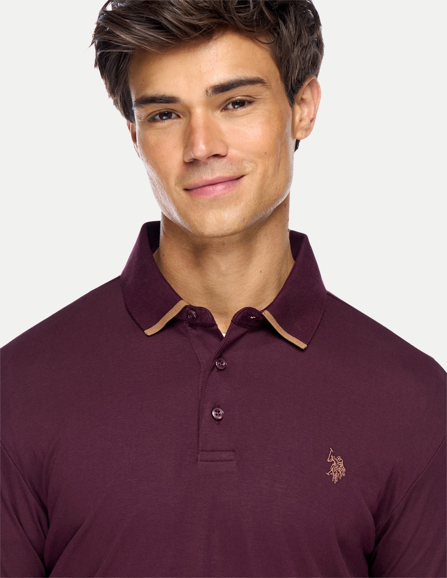 Solid Slim Fit Polo Shirt Maroon - U.S. Polo Assn. India | Large