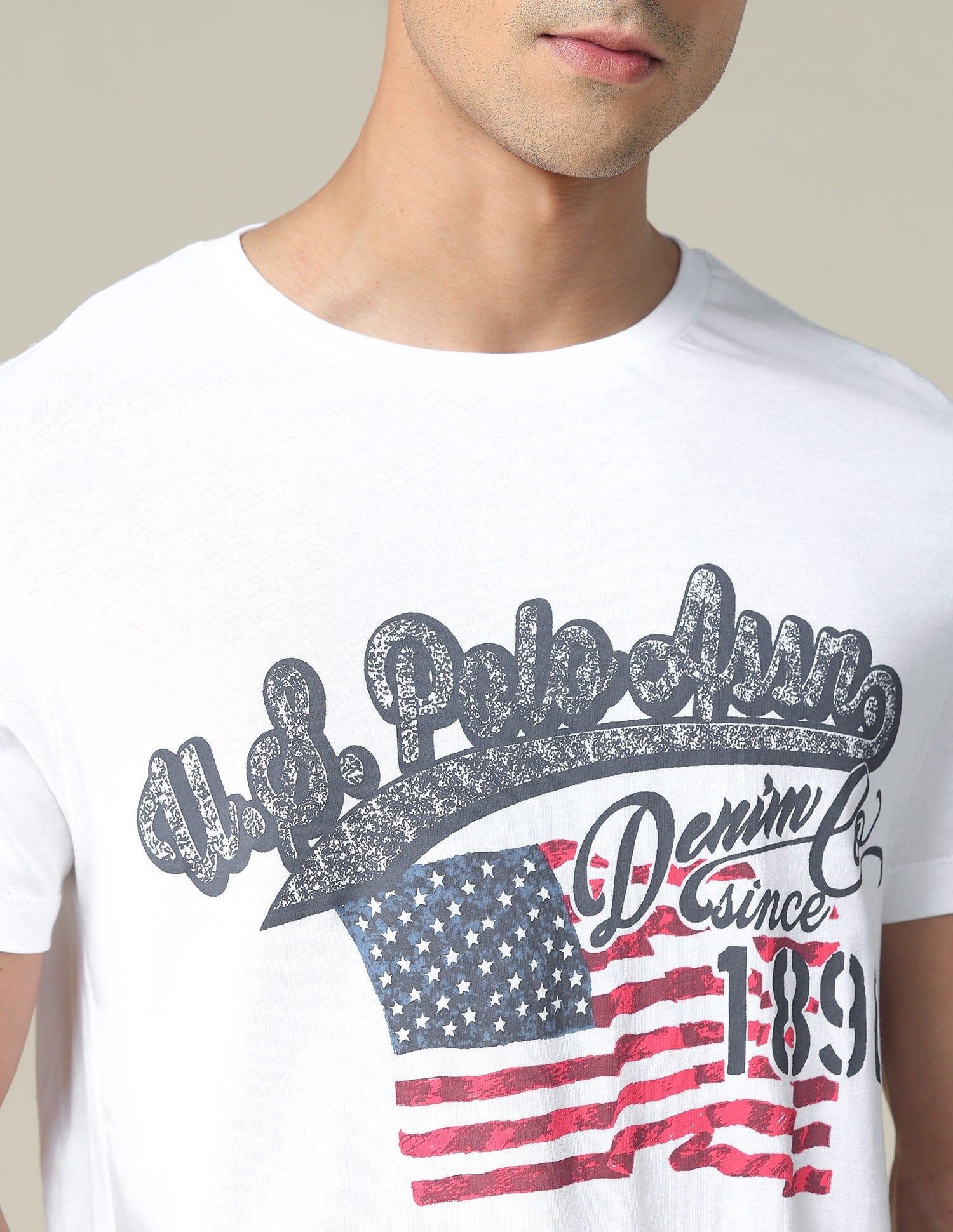 Slim Fit Cotton T-Shirt White - U.S. POLO ASSN. | Large