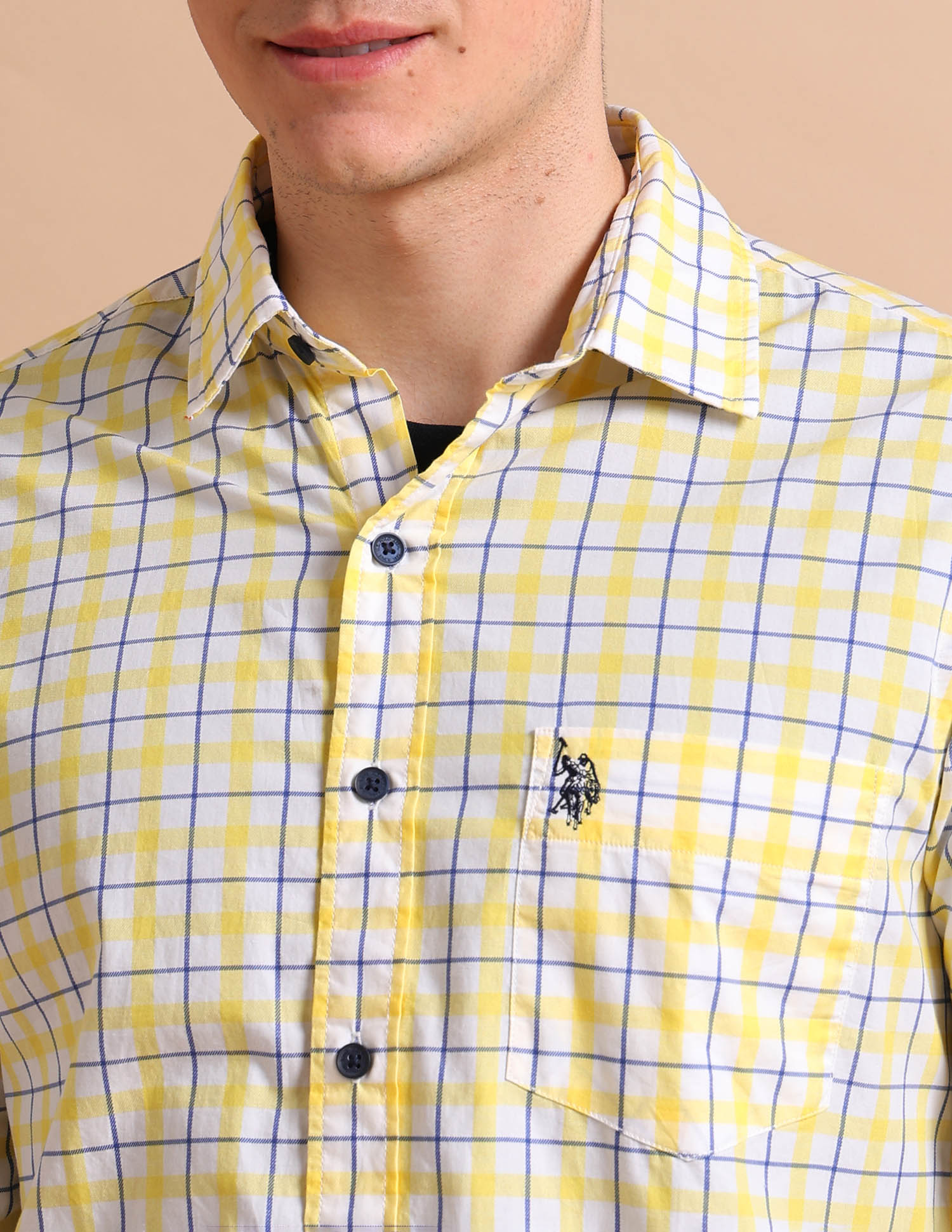 Twill Check Shirt Yellow - U.S. POLO ASSN. | Large