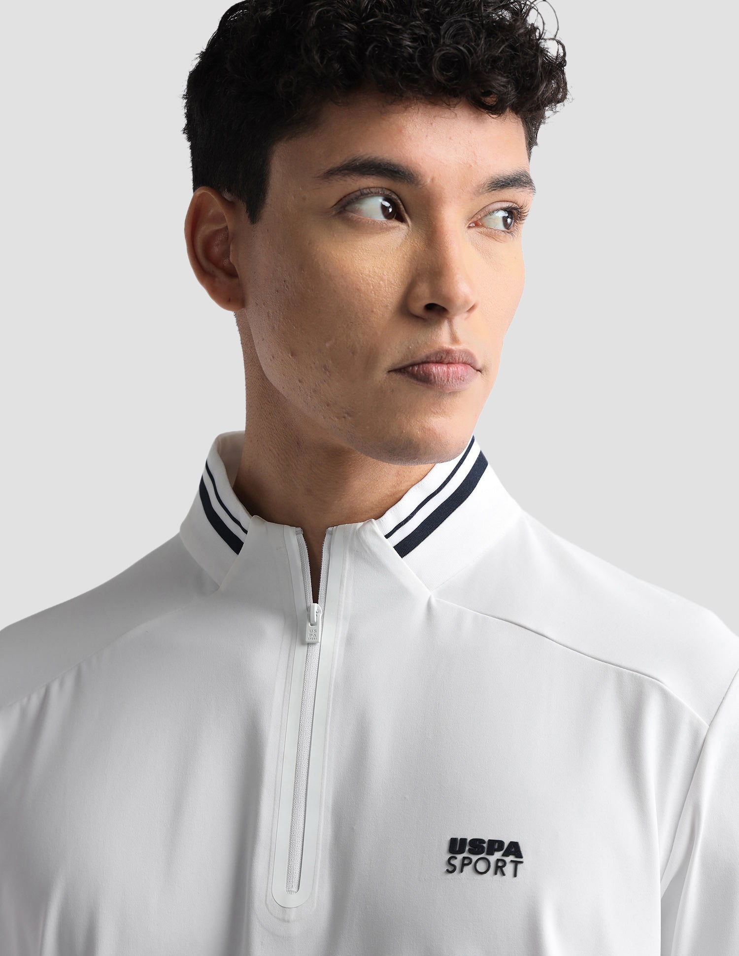 Solid Slim Fit Active Polo Shirt White - U.S. Polo Assn. India | Large