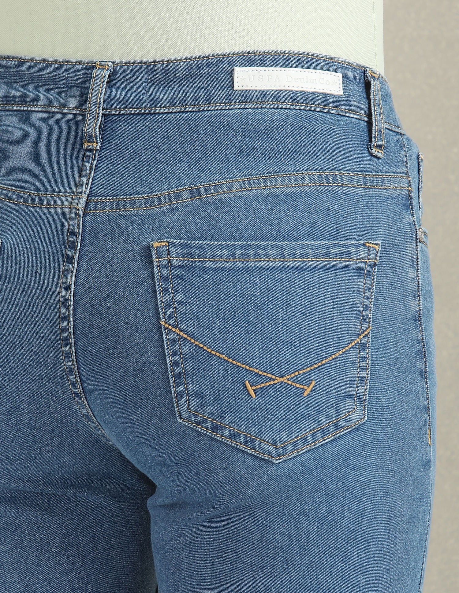 Mid Rise Stone Wash Jeans Blue - U.S. POLO ASSN. | Large