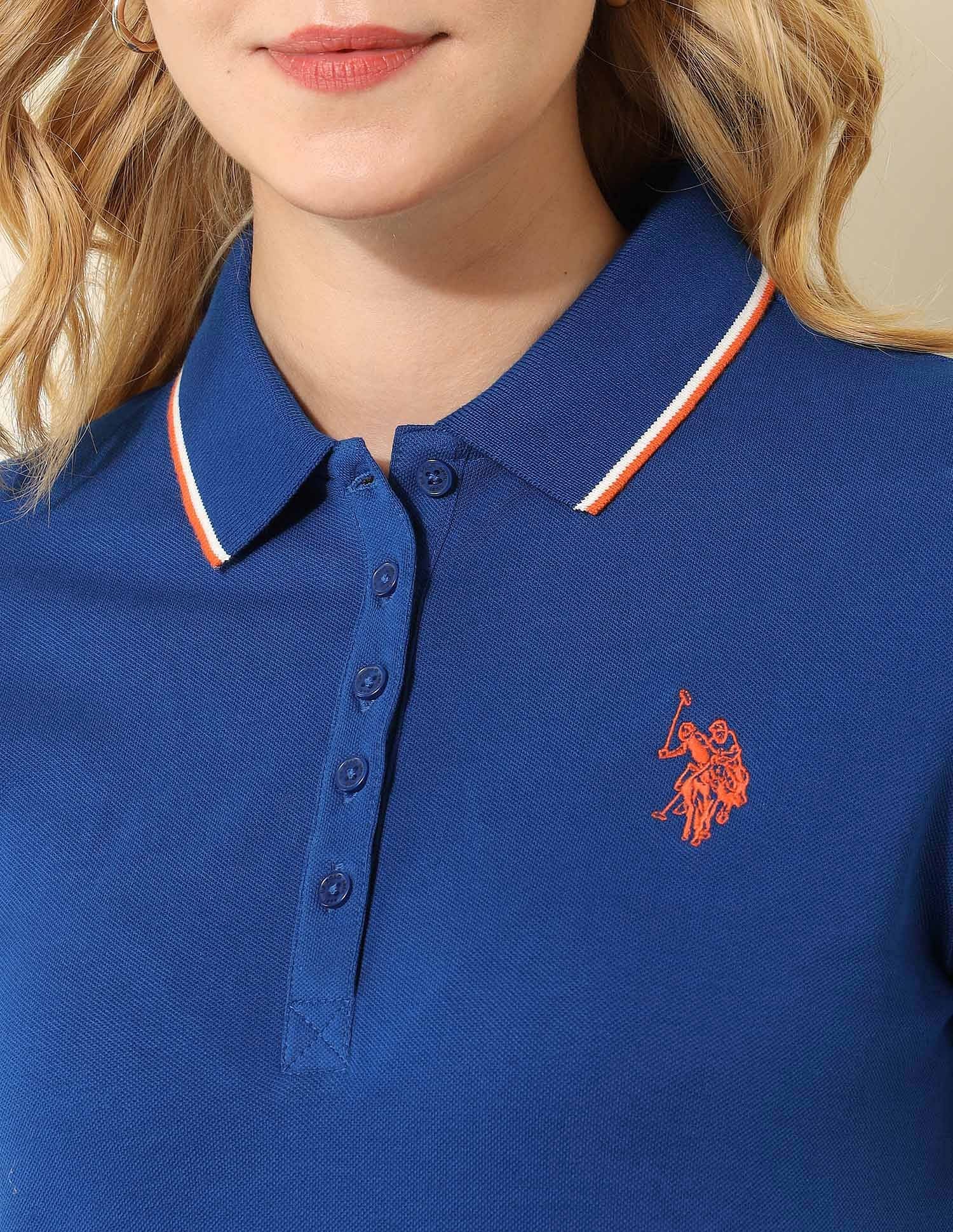 Tipped Collar Regular Fit Polo Shirt Royal Blue - U.S. POLO ASSN. | Large