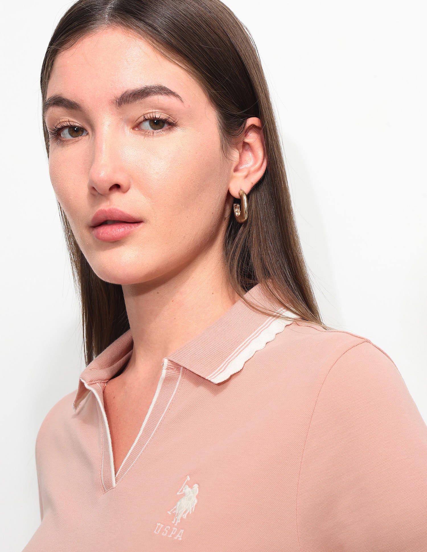 Regular Fit Solid Polo Shirt Pink - U.S. Polo Assn. India | Large
