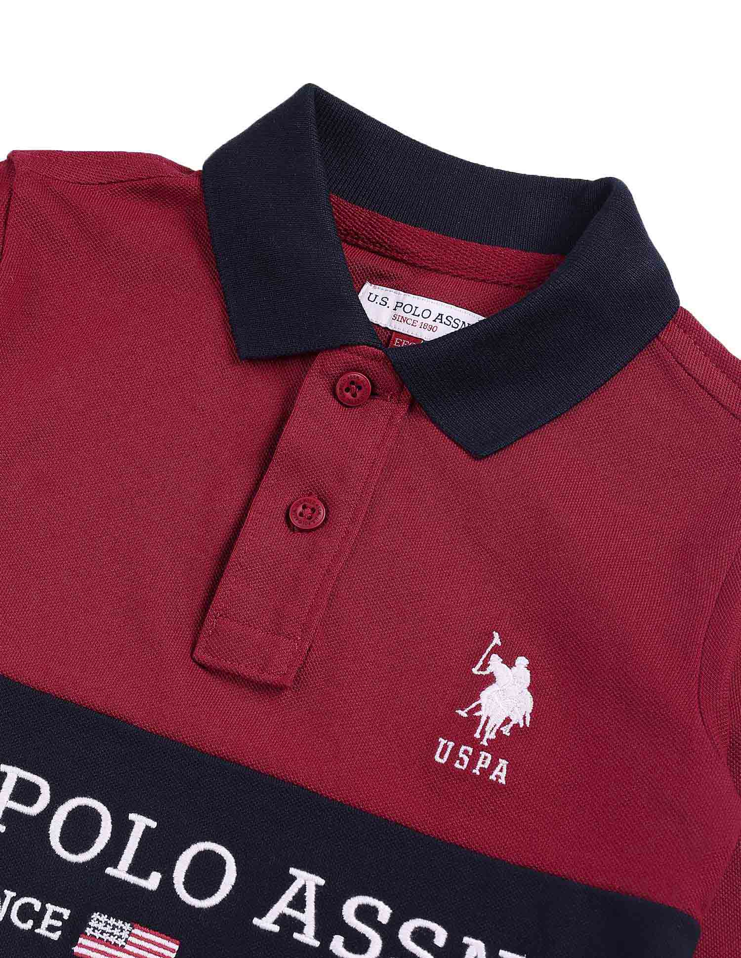Boys Brand Print Polo Shirt Red - U.S. POLO ASSN. | Large