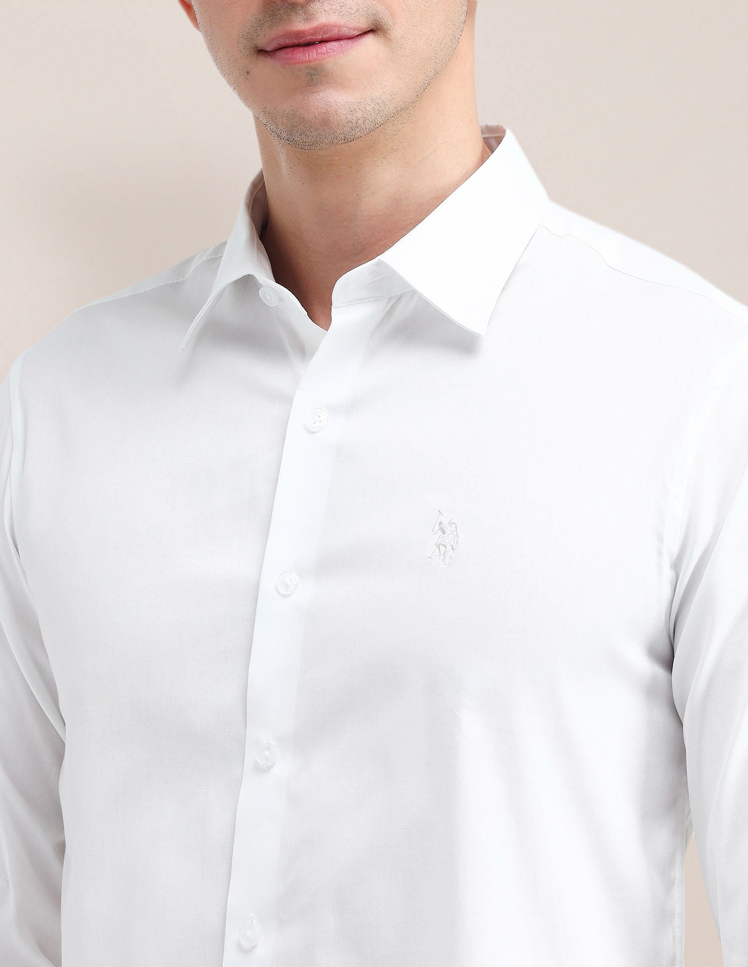 Tailored Fit Oxford Shirt White - U.S. Polo Assn. India | Large