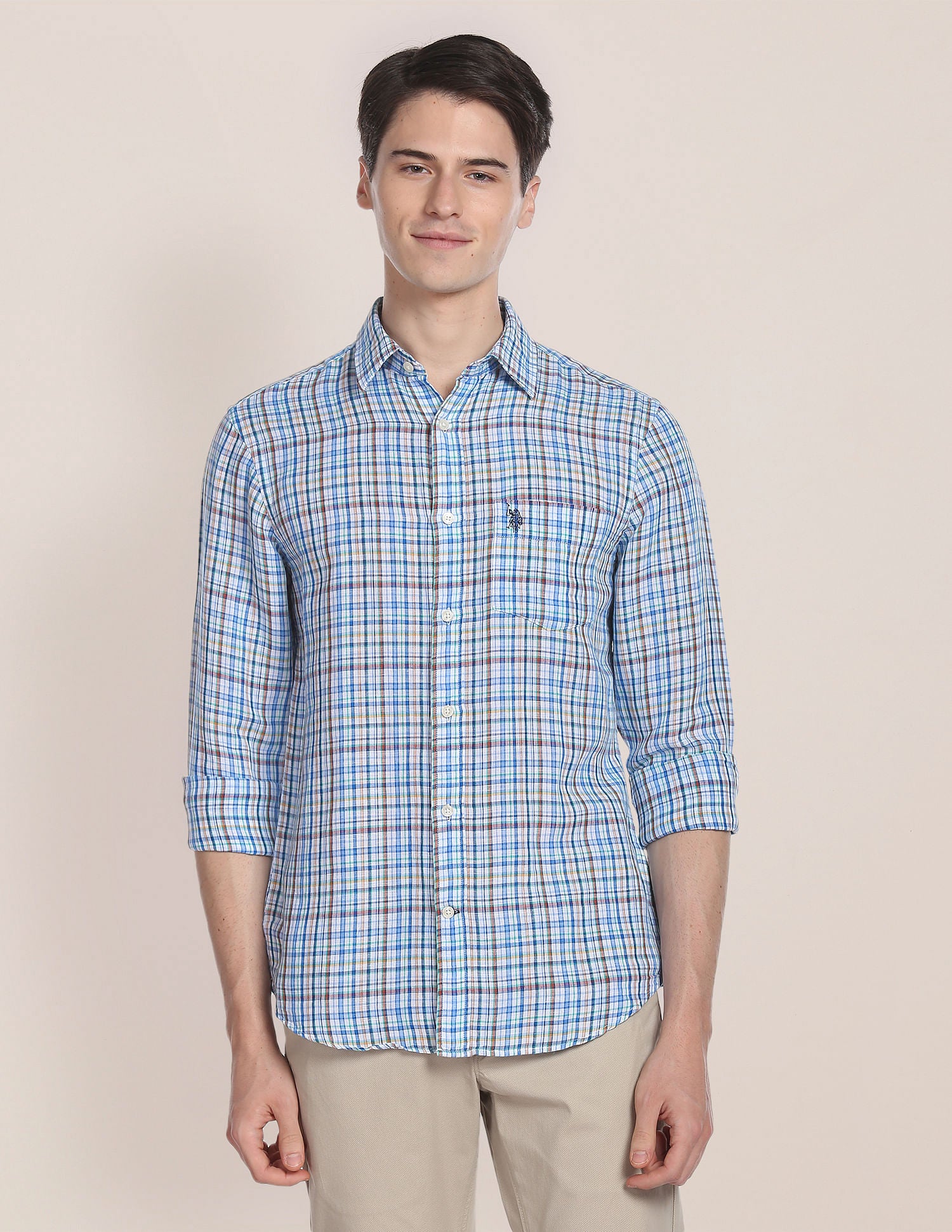 Outdoor Check Linen Cotton Shirt