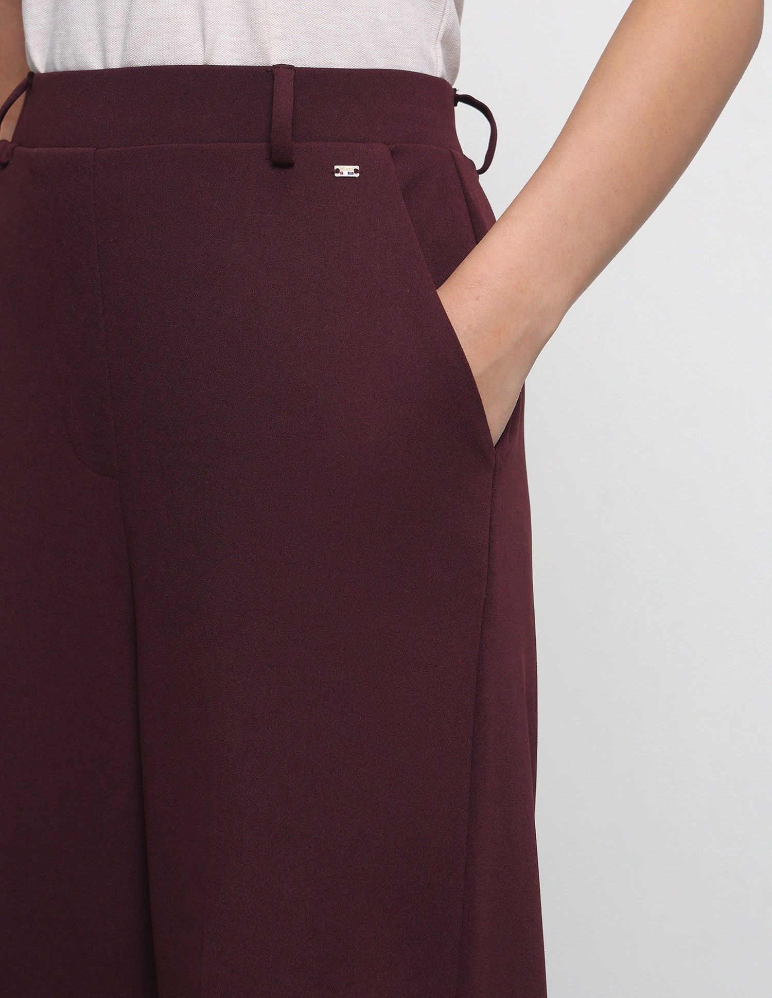 Wide Leg Fit High Rise Trousers Purple - U.S. Polo Assn. India | Large