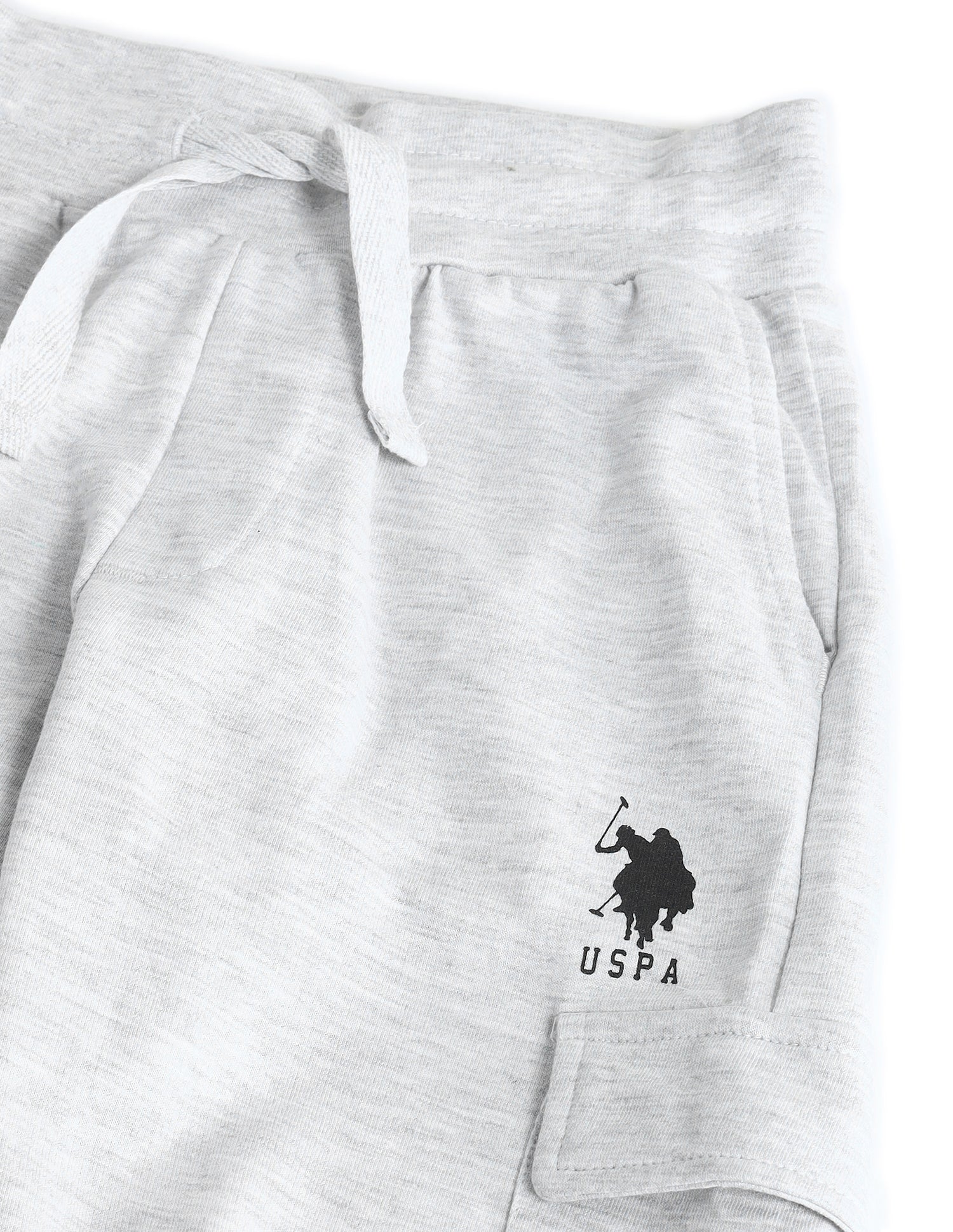 Boys Solid Regular Fit Joggers Light Grey - U.S. POLO ASSN. | Large