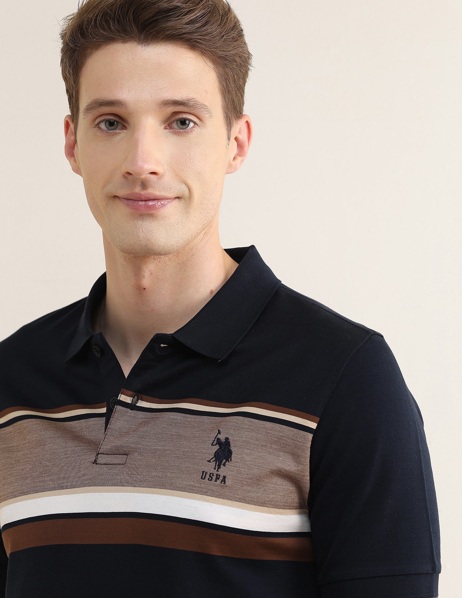Colourblocked Slim Fit Polo Shirt Navy - U.S. Polo Assn. India | Large