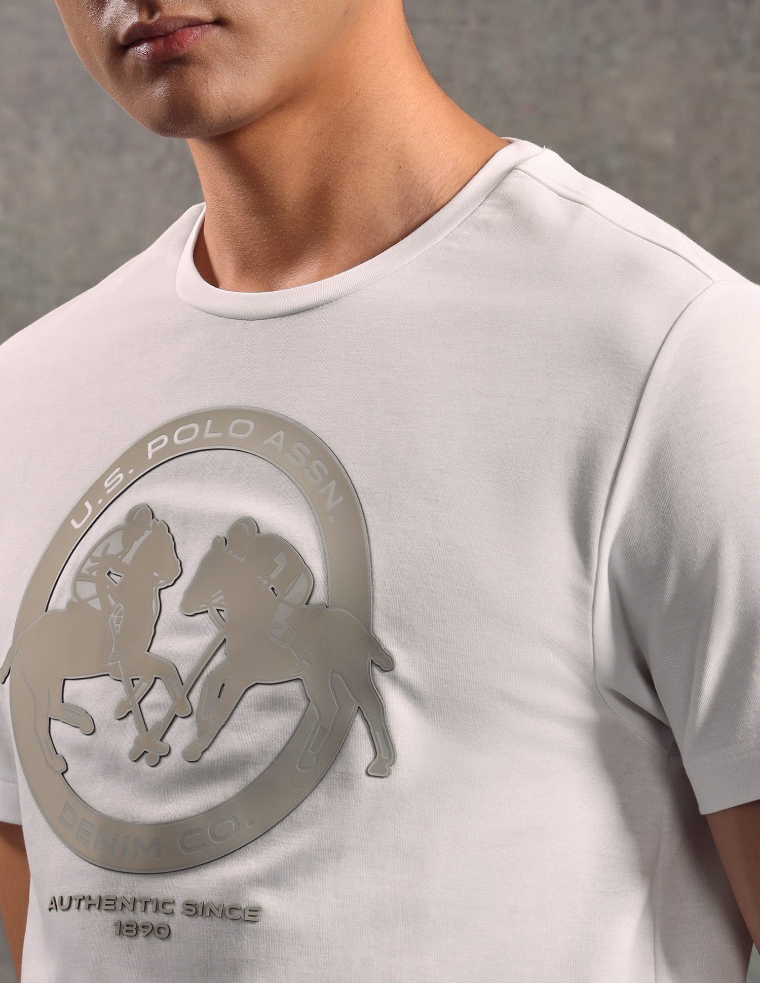 Brand Embossed Regular Fit T-shirt White - U.S. POLO ASSN. | Large