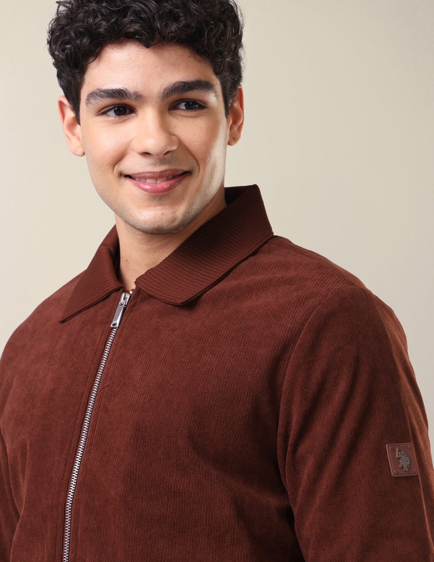 Corduroy Regular Fit Bomber Jacket Red - U.S. Polo Assn. India | Large