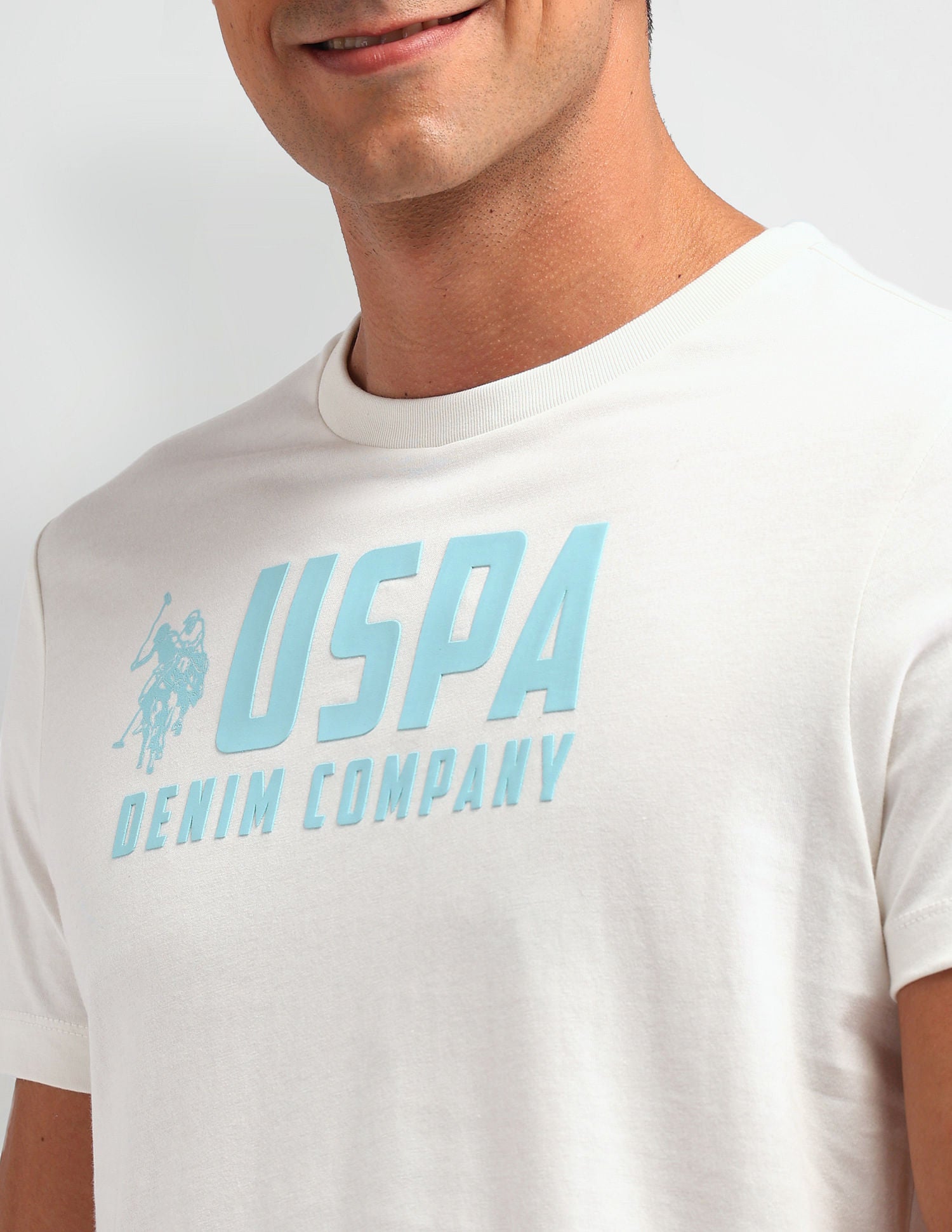 Collegiate Muscle Fit Brand T-Shirt Ivory - U.S. POLO ASSN. | Large