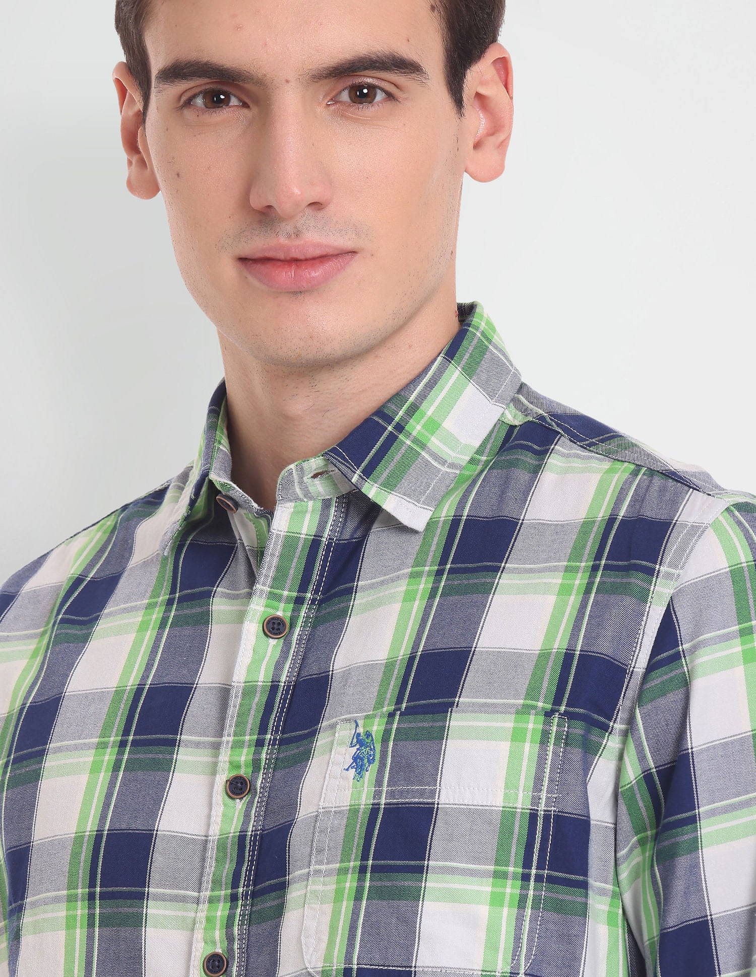 Outdoor Check Twill Shirt Green - U.S. Polo Assn. India | Large
