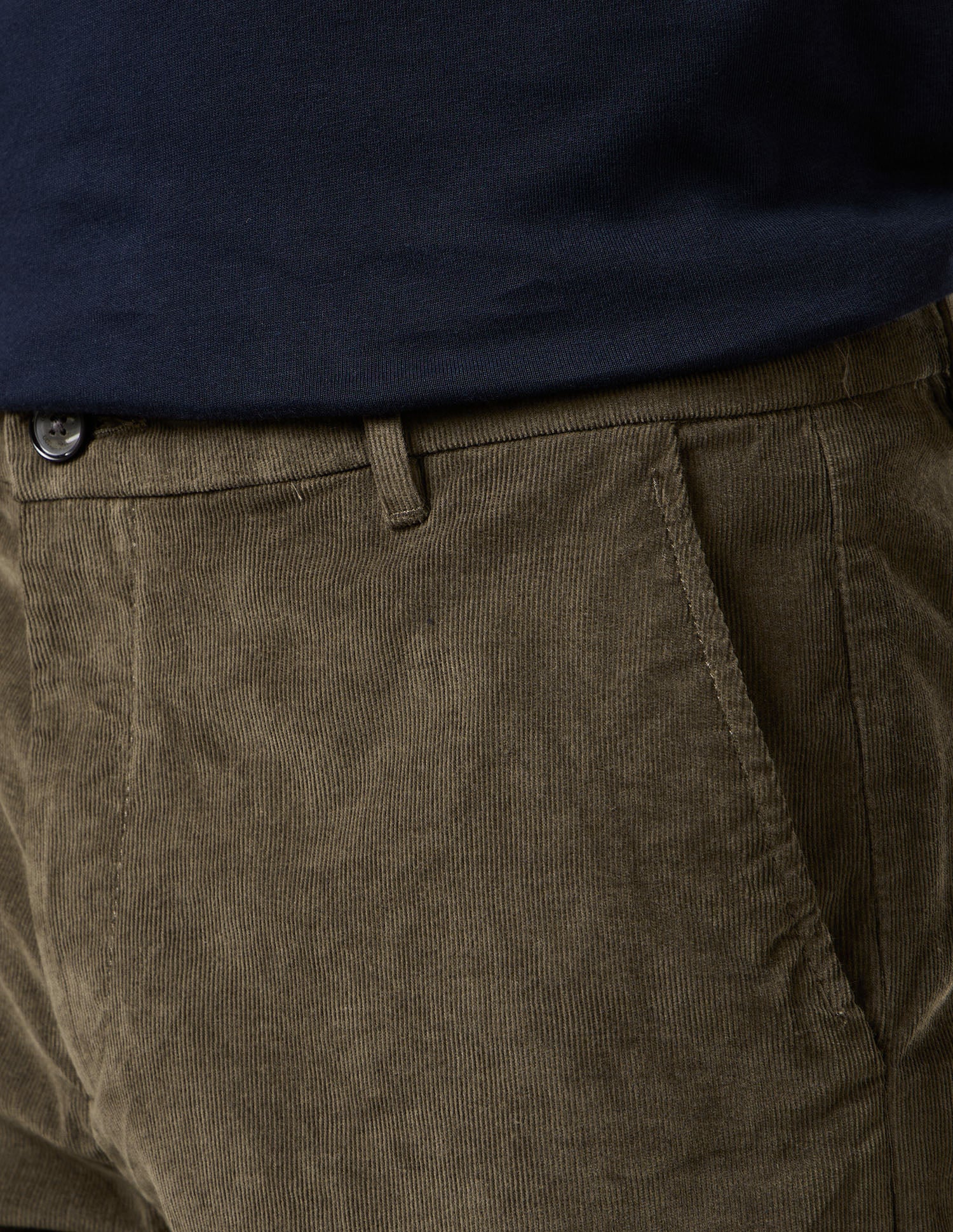 Riley Straight Fit Corduroy Trousers Light Olive - U.S. Polo Assn. India | Large
