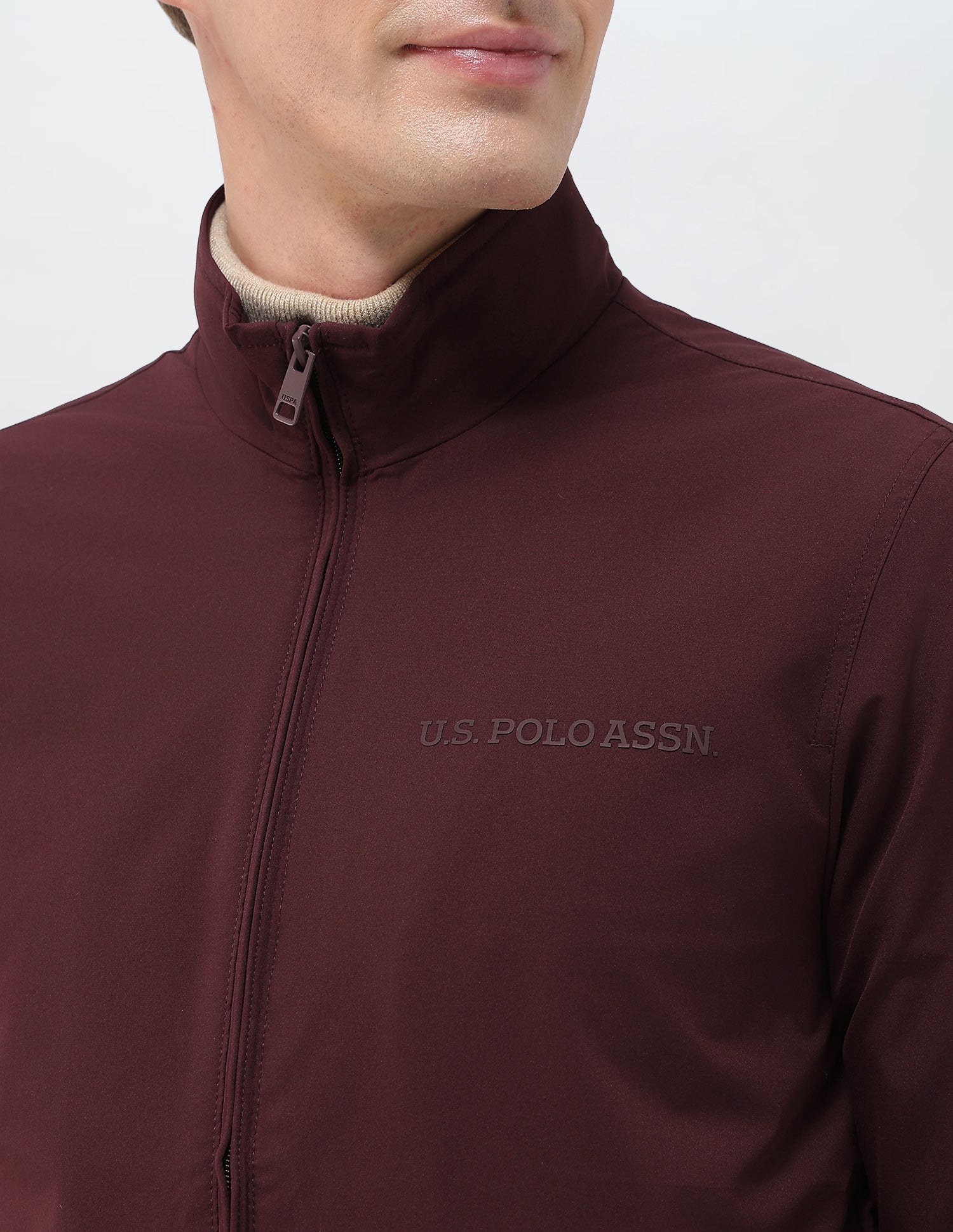Regular Fit Solid Casual Jacket Wine - U.S. Polo Assn. India | Large