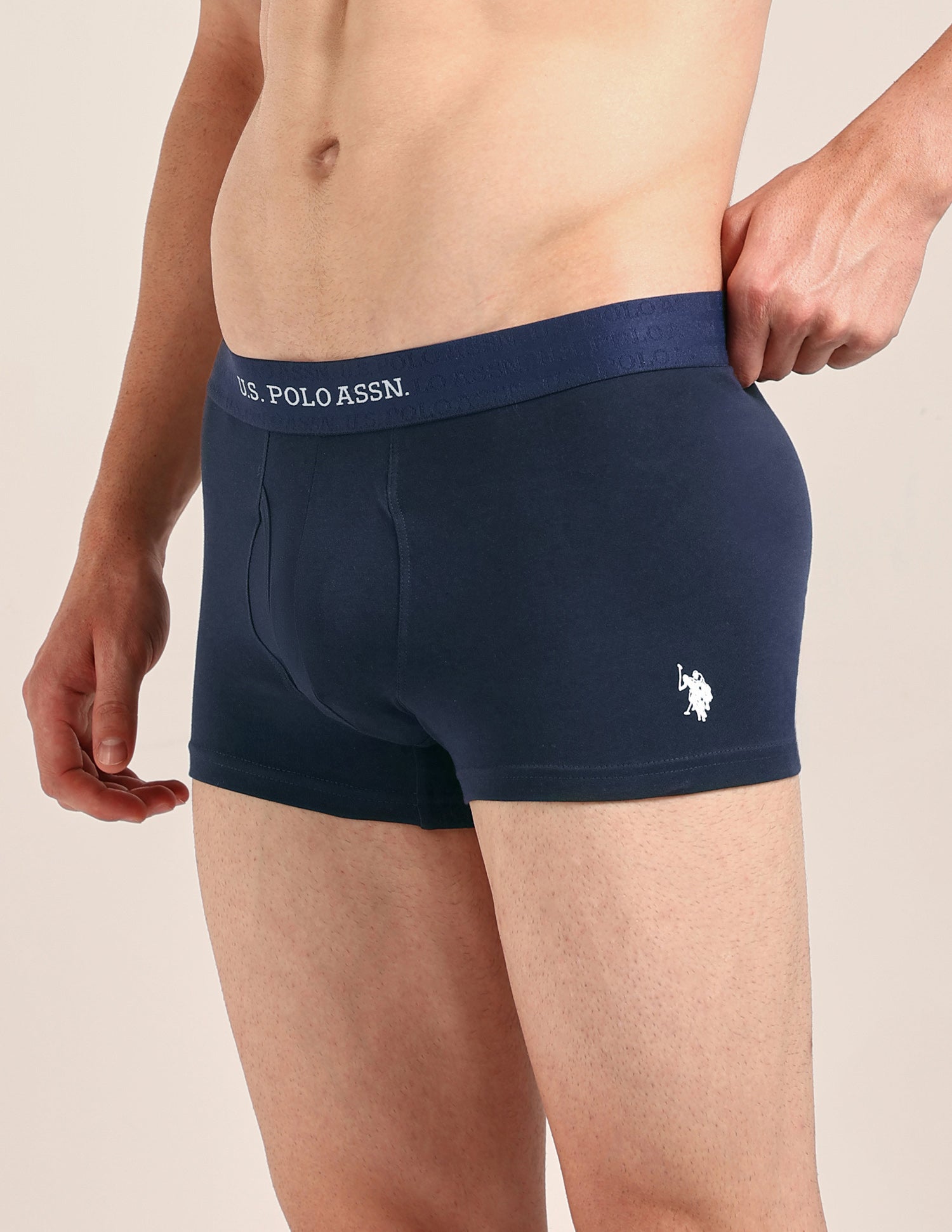 Cotton Stretch Antimicrobial OET21 Trunk - Pack Of 2 Navy/Stromy Weather - U.S. Polo Assn. India | Large