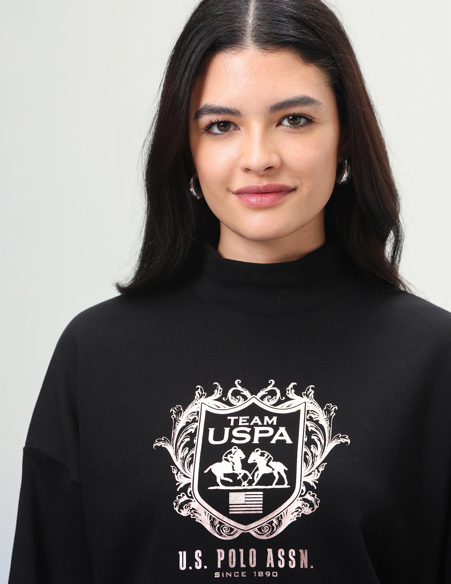 Graphic Brand Printed Oversized Fit Sweatshirt Black - U.S. Polo Assn. India | Large