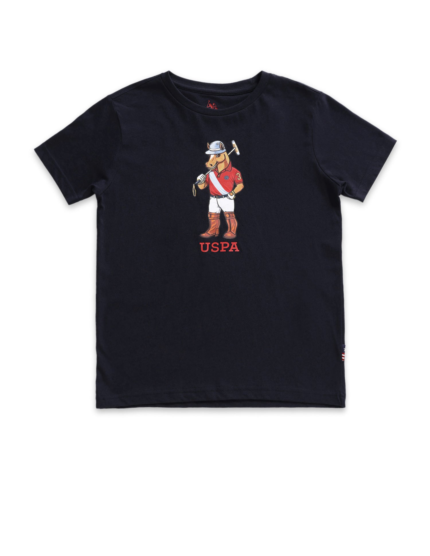 Boys Chuck Print Cotton T-Shirt Navy - U.S. POLO ASSN. | Large