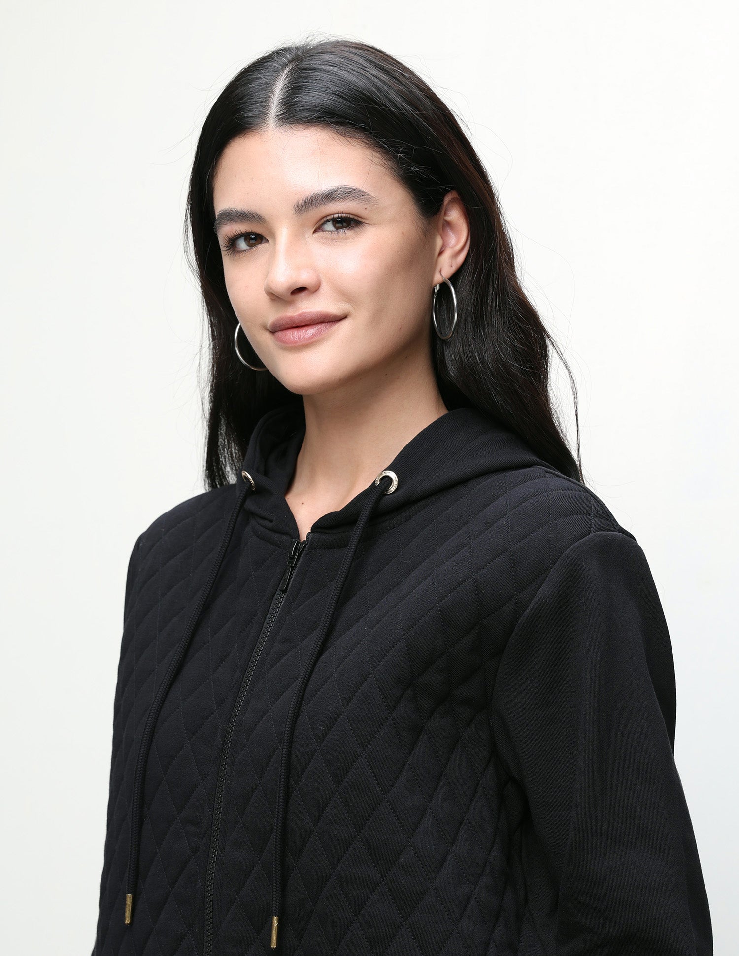 Quilted Zipper Sweatshirt Black - U.S. Polo Assn. India | Large