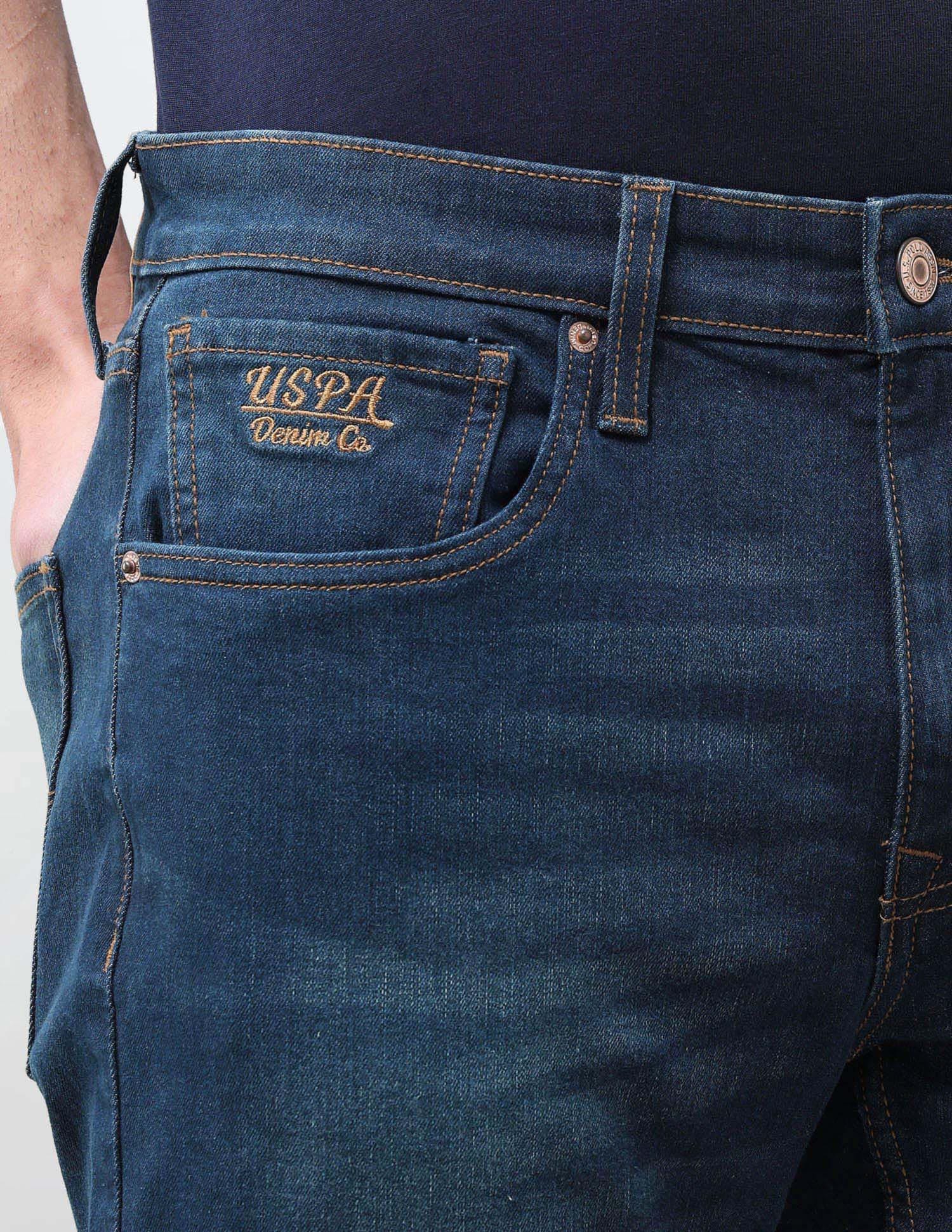 Solid Slim Fit Jeans Blue - U.S. Polo Assn. India | Large