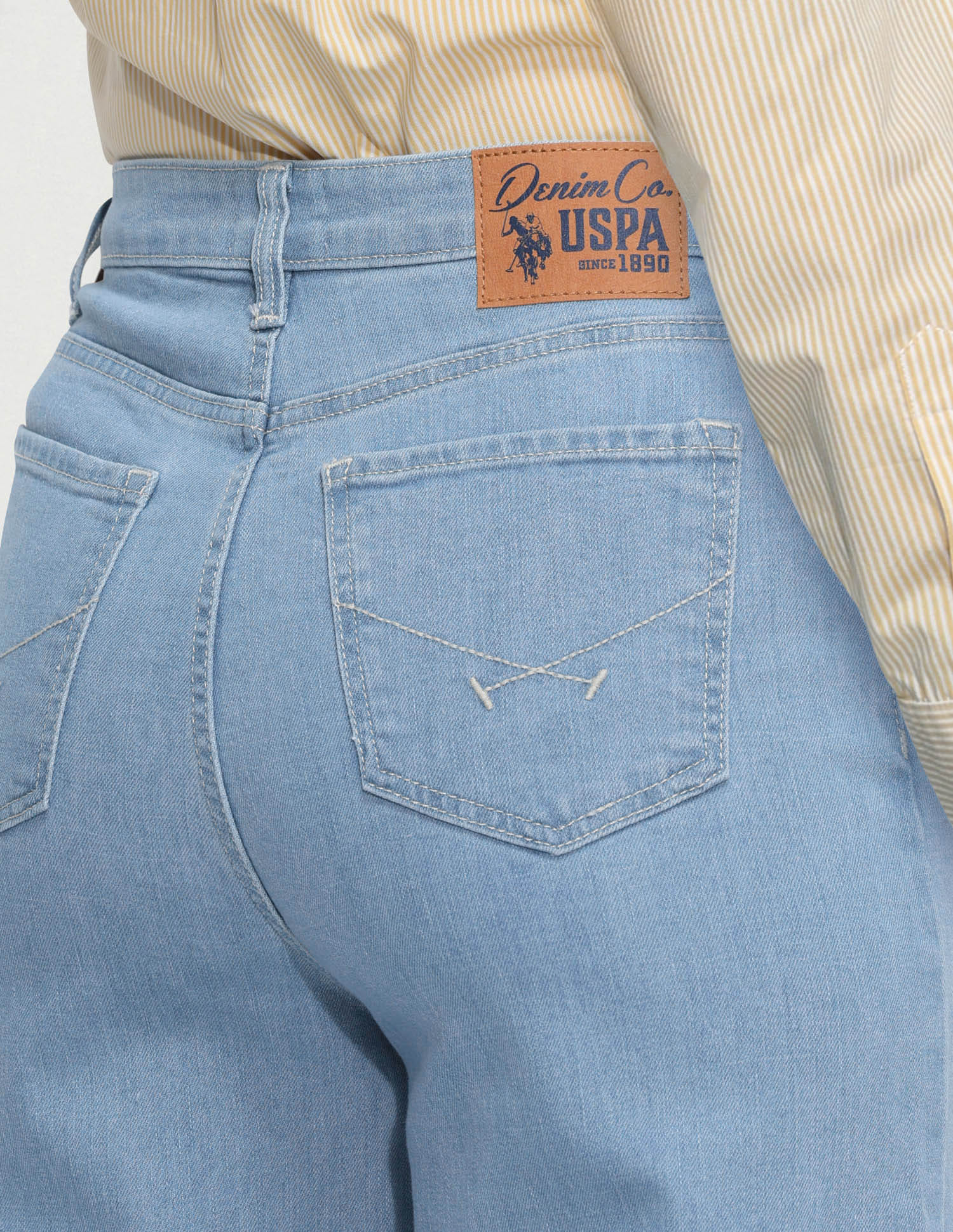 High Rise Wide Leg Fit Jeans Blue - U.S. Polo Assn. India | Large