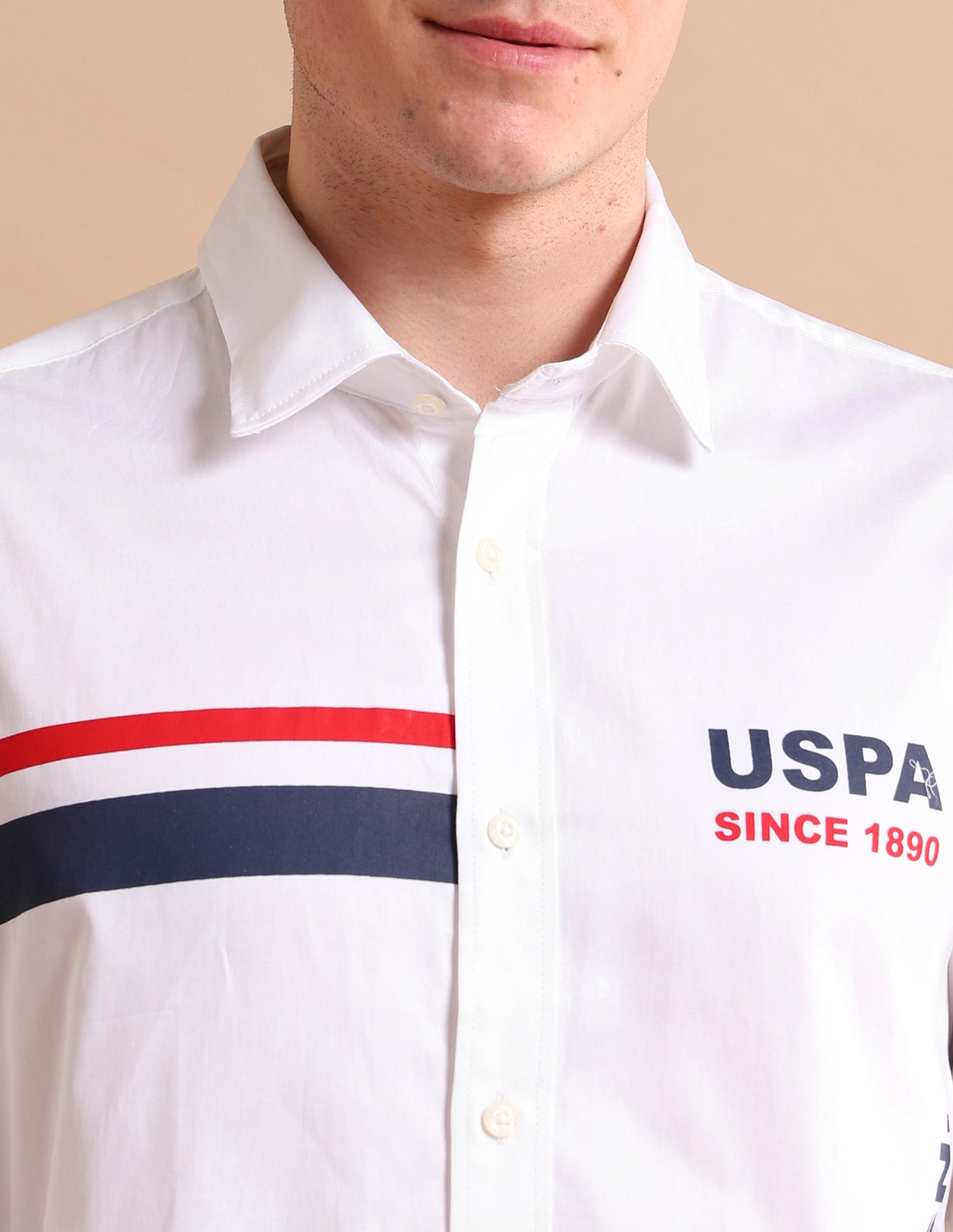Satin Logo Shirt White - U.S. POLO ASSN. | Large