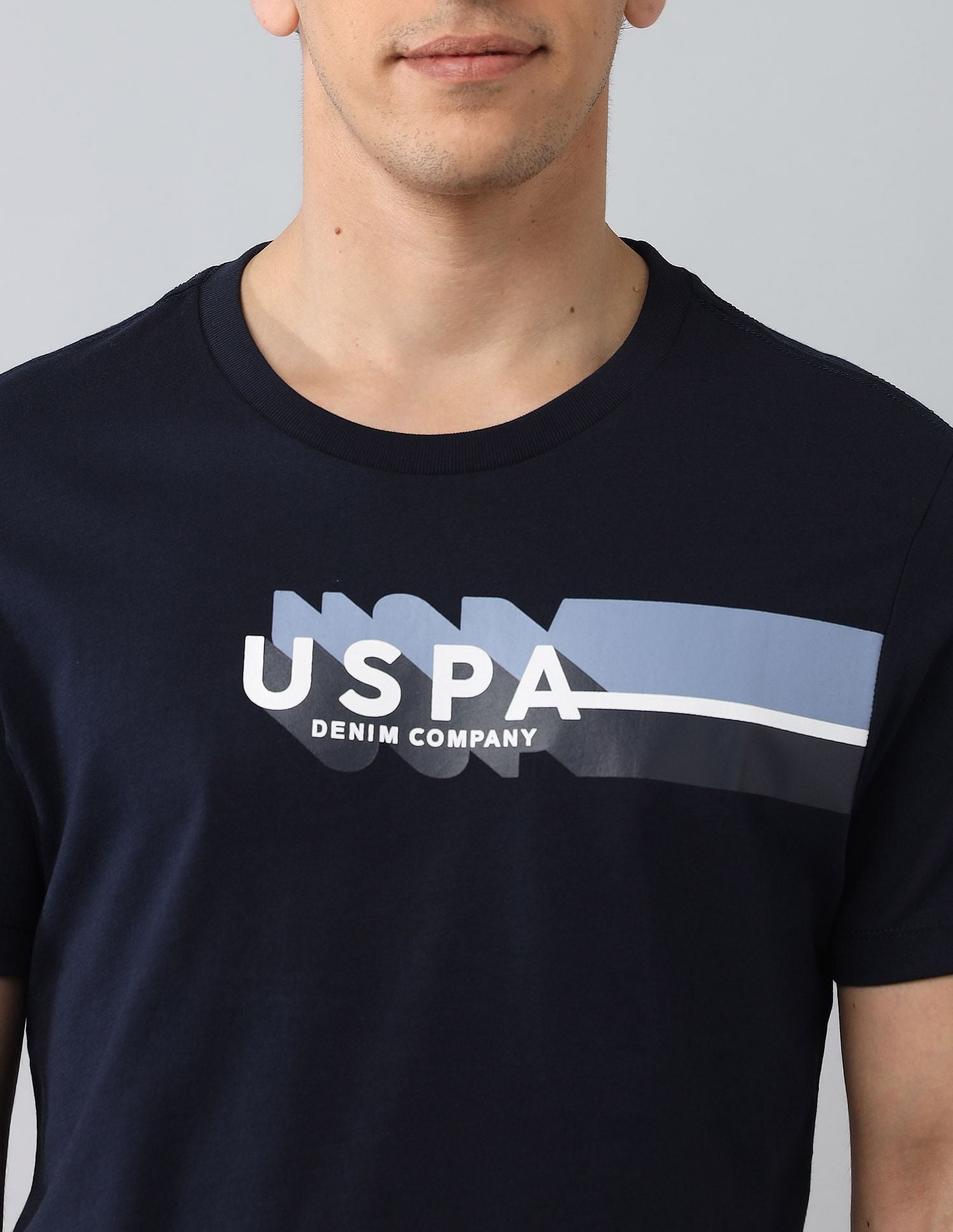 Muscle Fit Brand Printed T-Shirt Navy - U.S. Polo Assn. India | Large