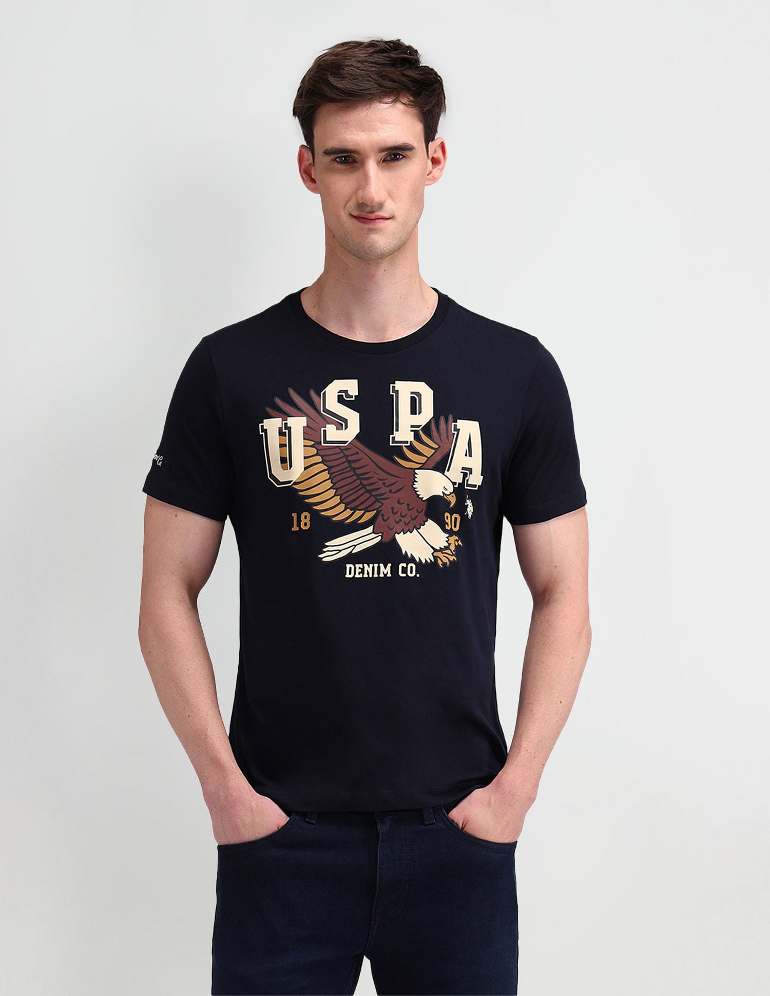 Muscle Fit Printed T-Shirt NAVY BLUE - U.S. POLO ASSN. | Large